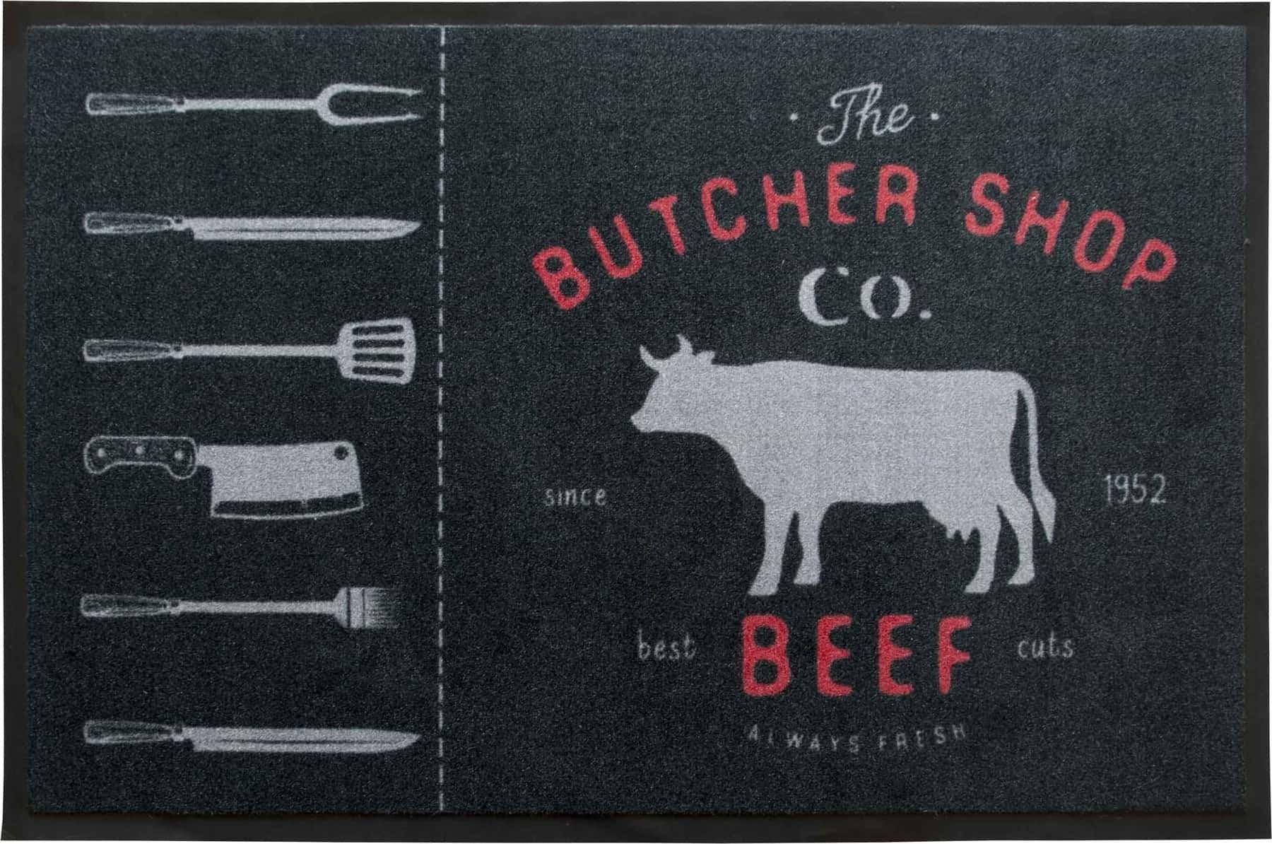 Image of Primaflor-Ideen in Textil Fussmatte »BBQ Beef«, rechteckig, 5 mm Höhe, Schmutzfangmatte, Grillmatte bzw. Grillunterlage ideal als Bodenschutz, In- und Outdoor geeignet, waschbar bei Ackermann Versand Schweiz