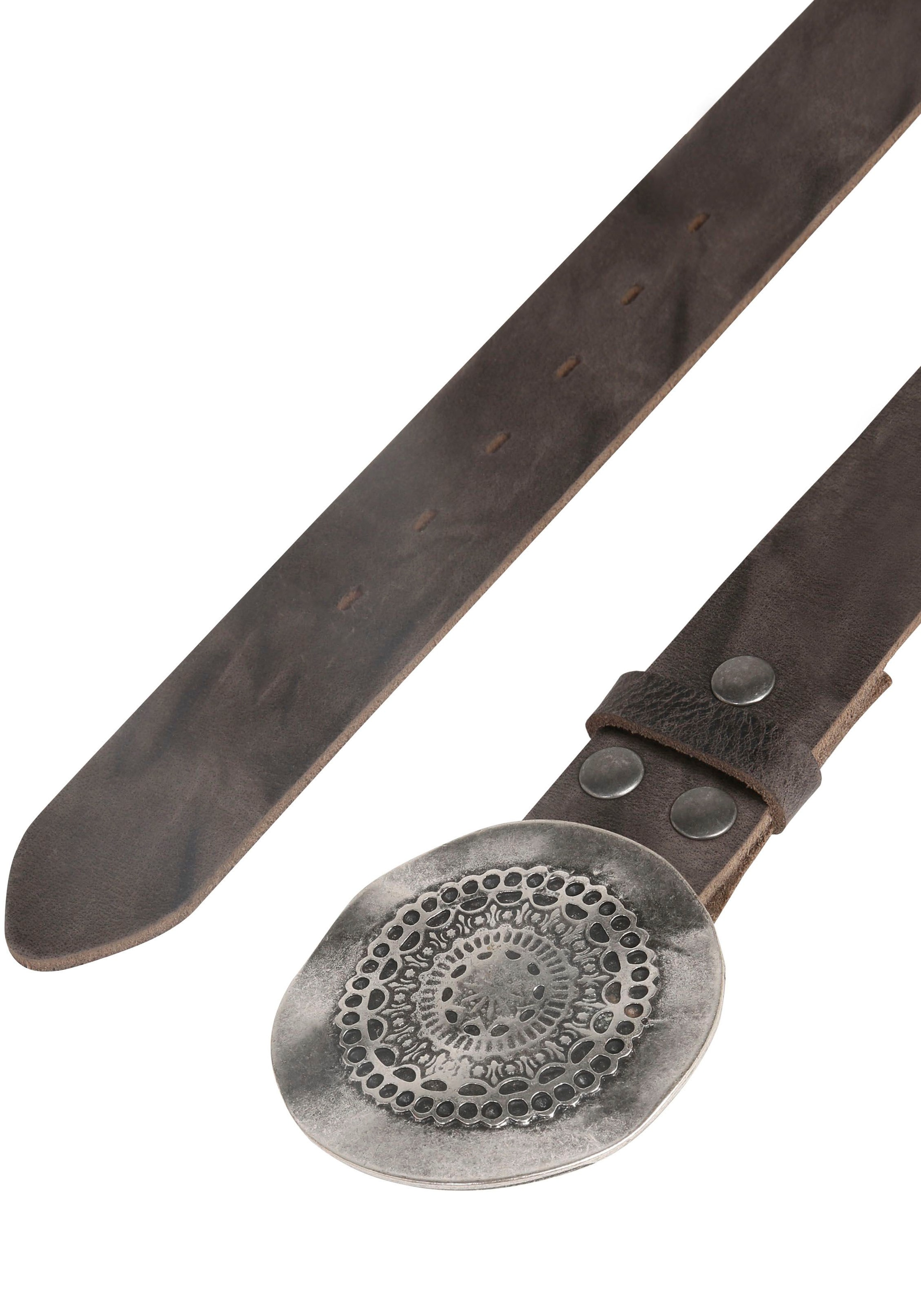 Rettungsring Gürtel Ceinture en cuir Echtleder, Leder »Soft Boom Navy«