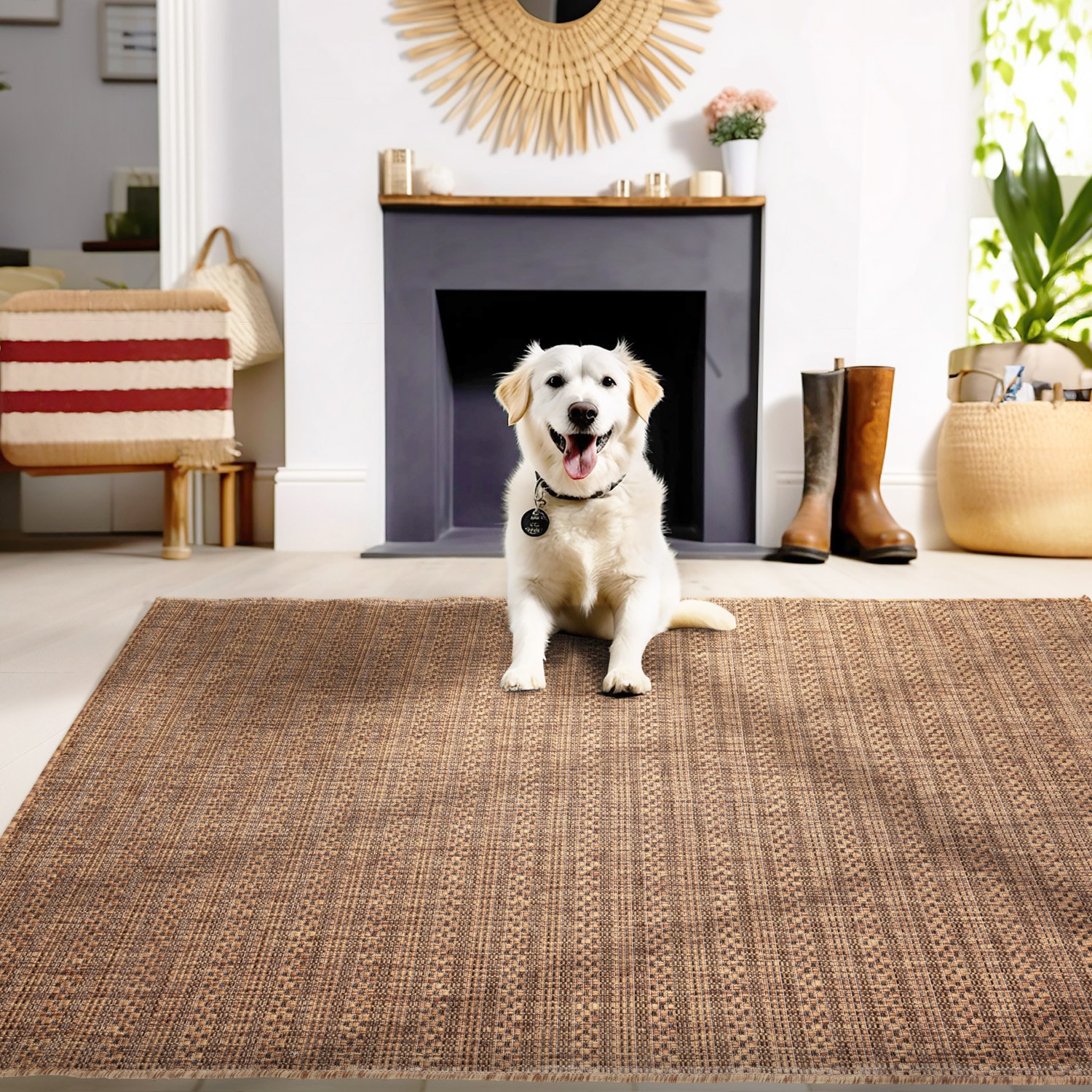 Ayyildiz Teppiche Outdoorteppich »ZAGORA 4513«, rechteckig, 5 mm Höhe, Läufer, Pflegeleicht, Strapazierfähig, In- und Outdoor geeignet
