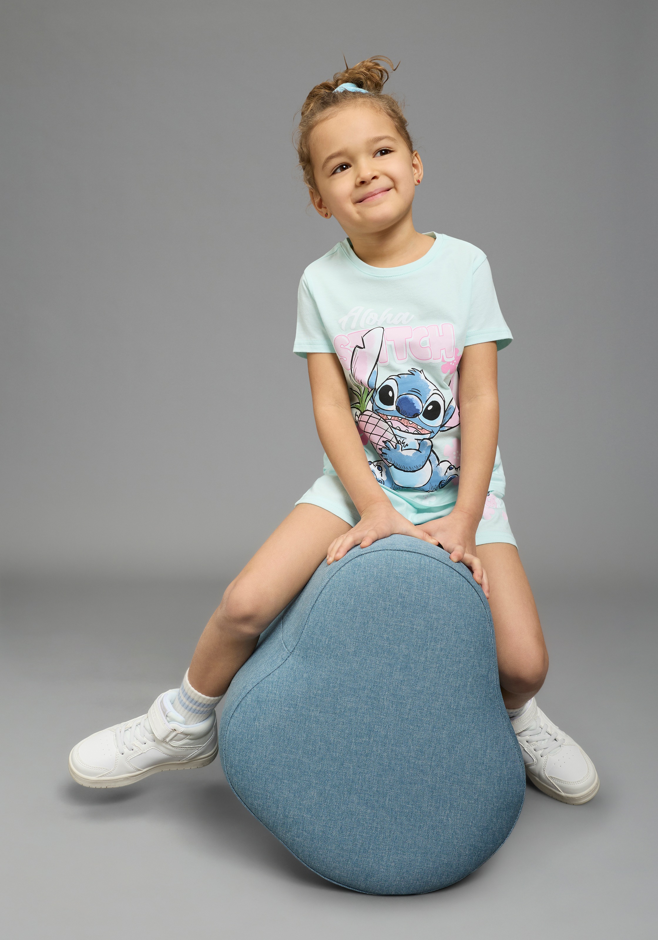 KIDSWORLD Shirt & Shorts »STITCH 2tlg. Set von Disney« Set, 2 tlg. verschiedene Grössen, bedrucktes Design, aus Baumwolle