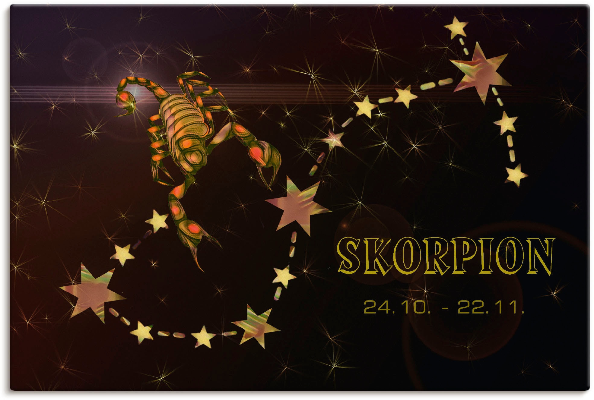 Bilder Poster versch. oder (1 günstig Wandbild Skorpion«, kaufen - »Sternzeichen Leinwandbild, St.), Sternzeichen, als Artland in von Alubild, Wandaufkleber Grössen