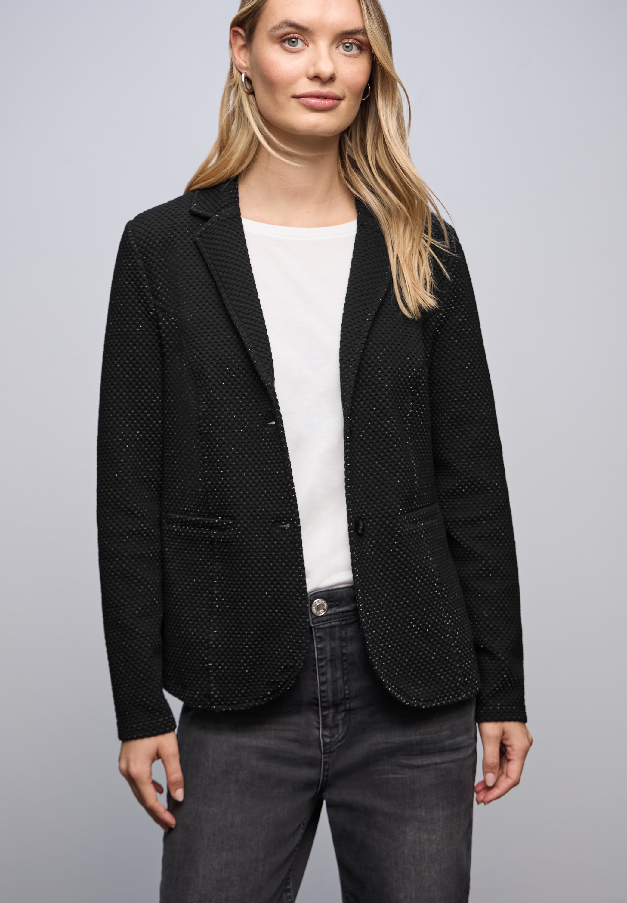 Image of STREET ONE Jackenblazer Sanft glitzernder Look und mit feinem Strukturmuster