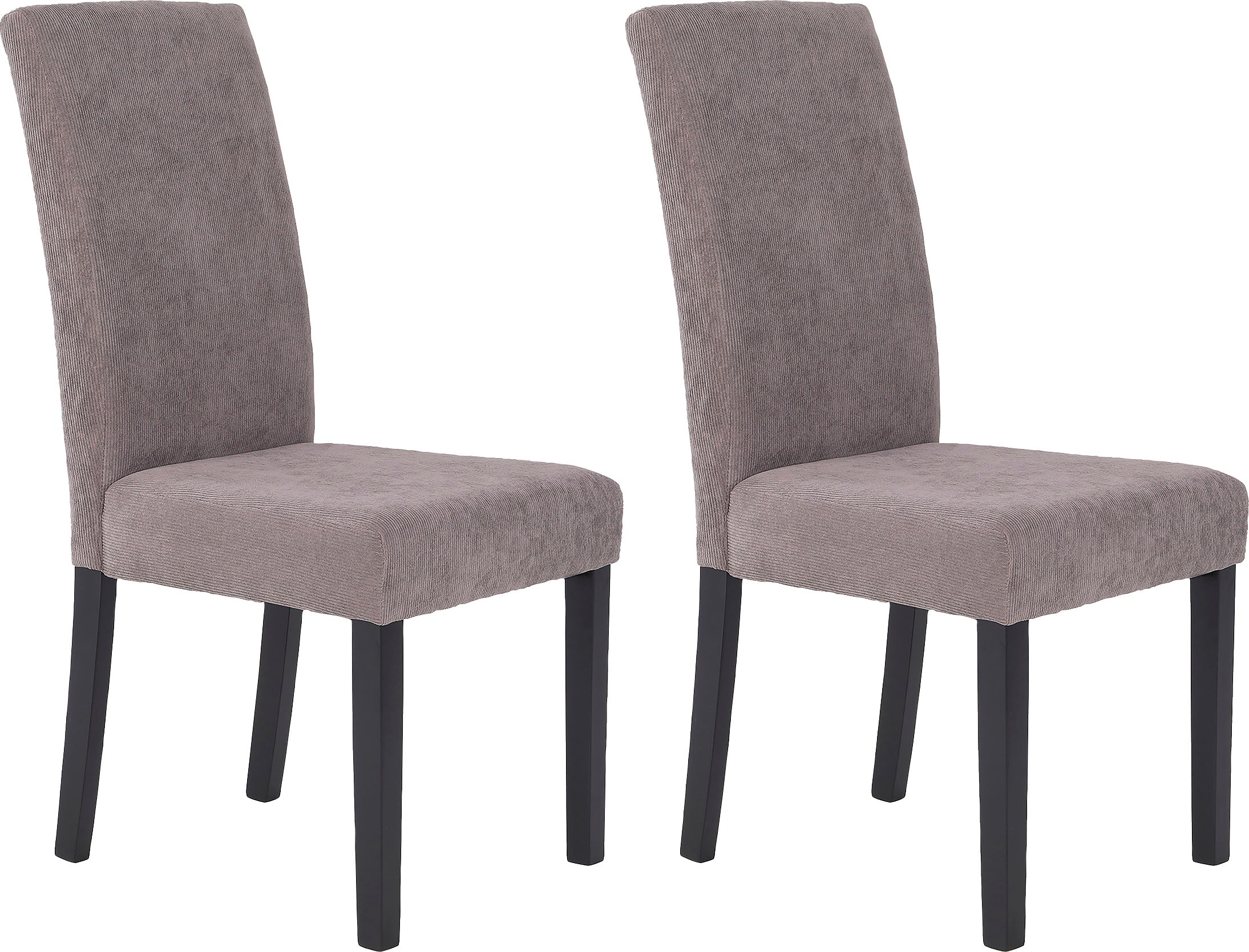 Image of byLIVING Polsterstuhl »Silvio«, (Set), 2 St., Cord, Bezug in Cord oder Samt, Massivholzbeine bei Ackermann Versand Schweiz