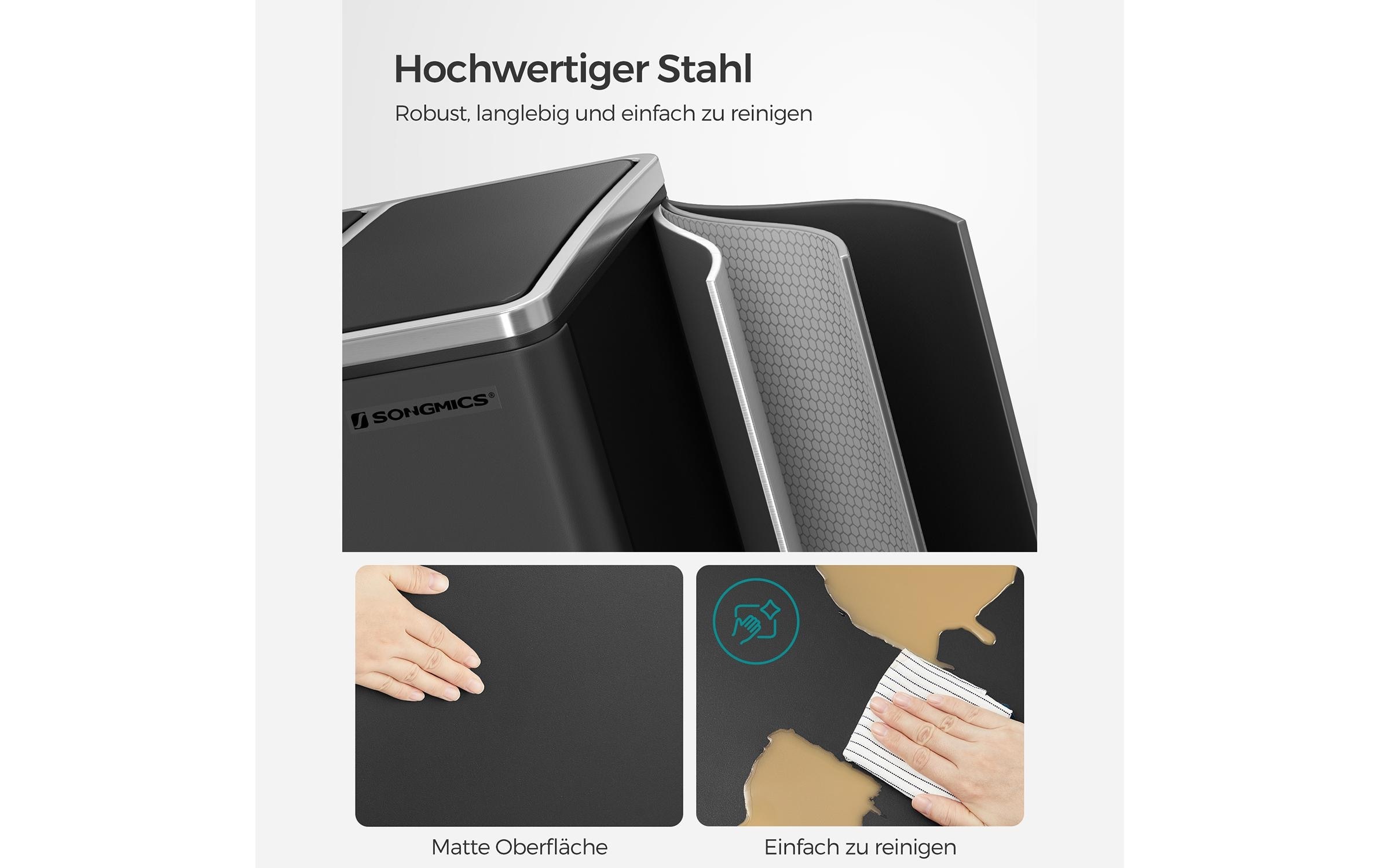 SONGMICS Mülleimer »3 x 18 l«, 3 Behälter