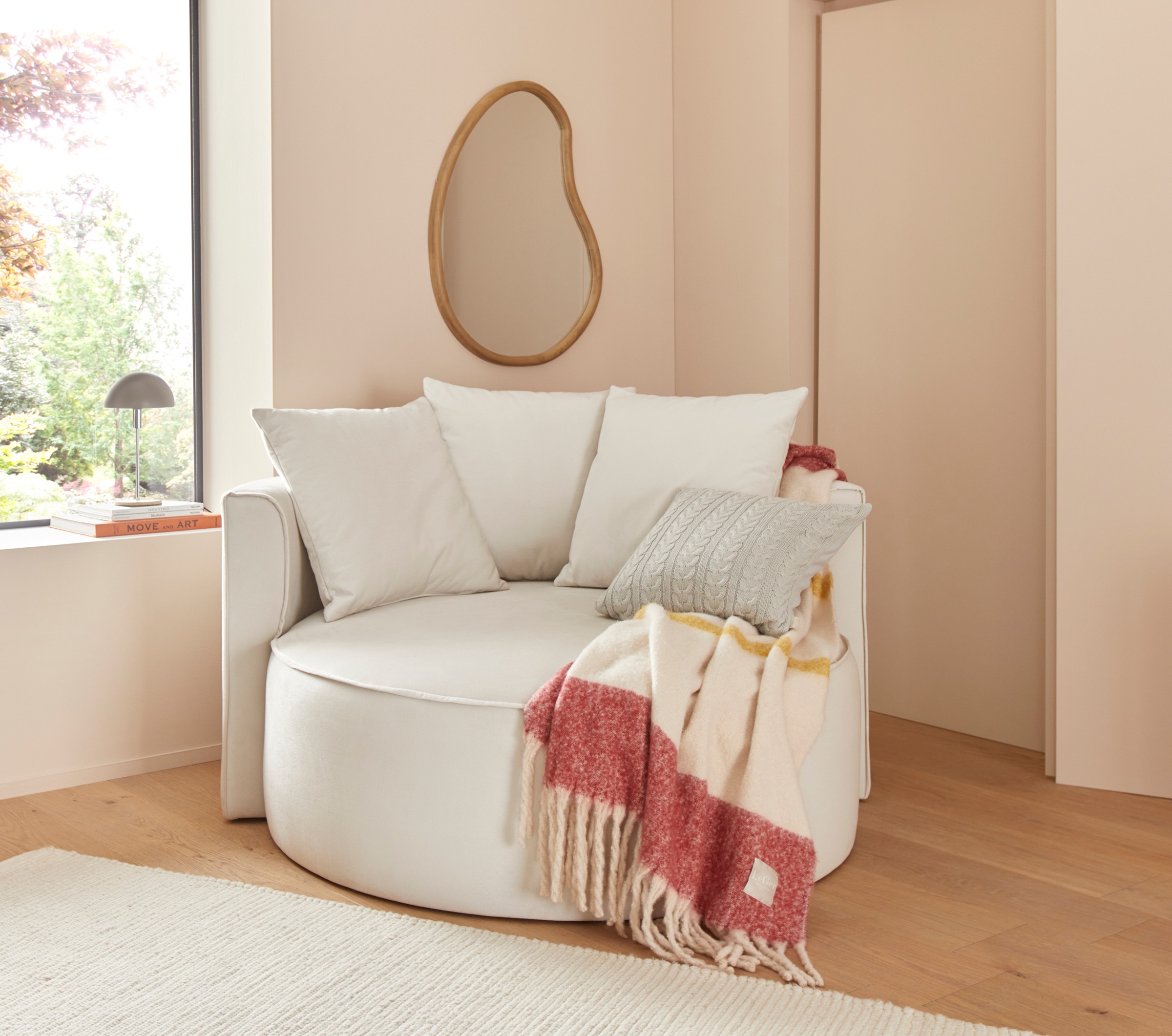 LeGer Home by Lena Gercke XXL-Sessel »Isalie, Lesesessel, Loveseat, inklusive Zierkissen«, extra grosse Sitzfläche, optional mit Hocker, moderne Farben