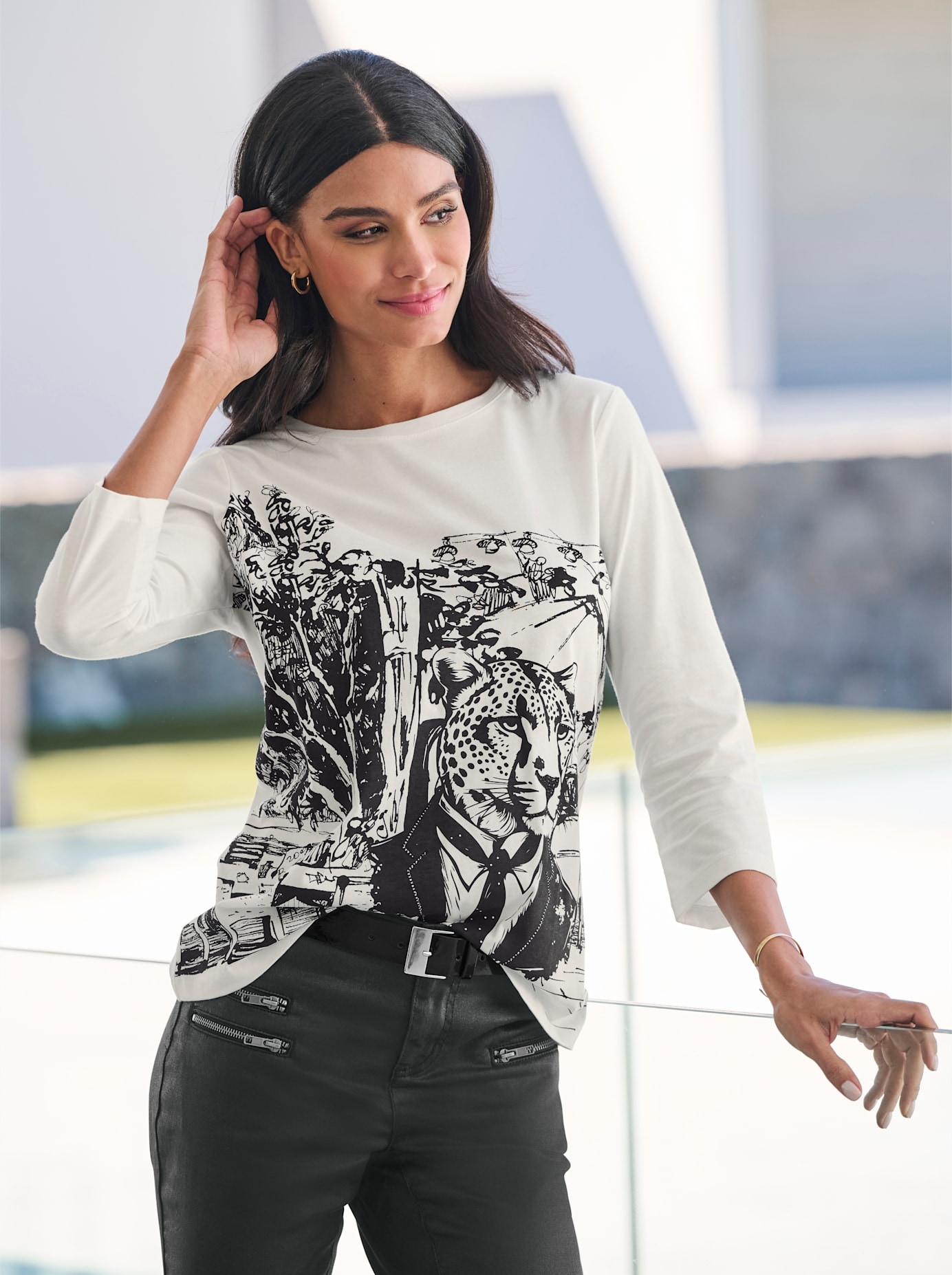 Image of heine 3/4-Arm-Shirt "Druck-Shirt" 1