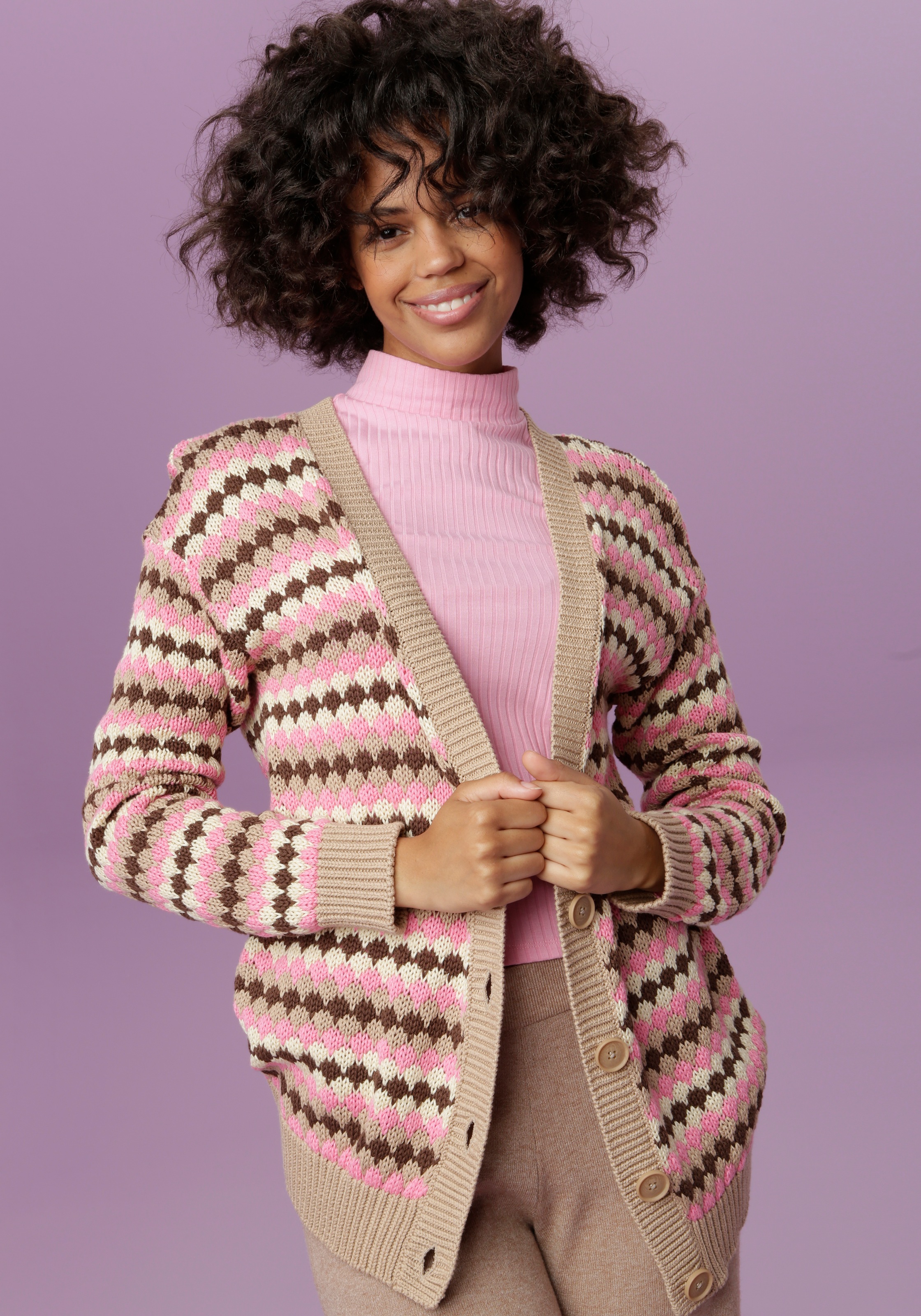 Image of Aniston CASUAL Strickjacke, im farbharmonischem Strickmuster bei Ackermann Versand Schweiz