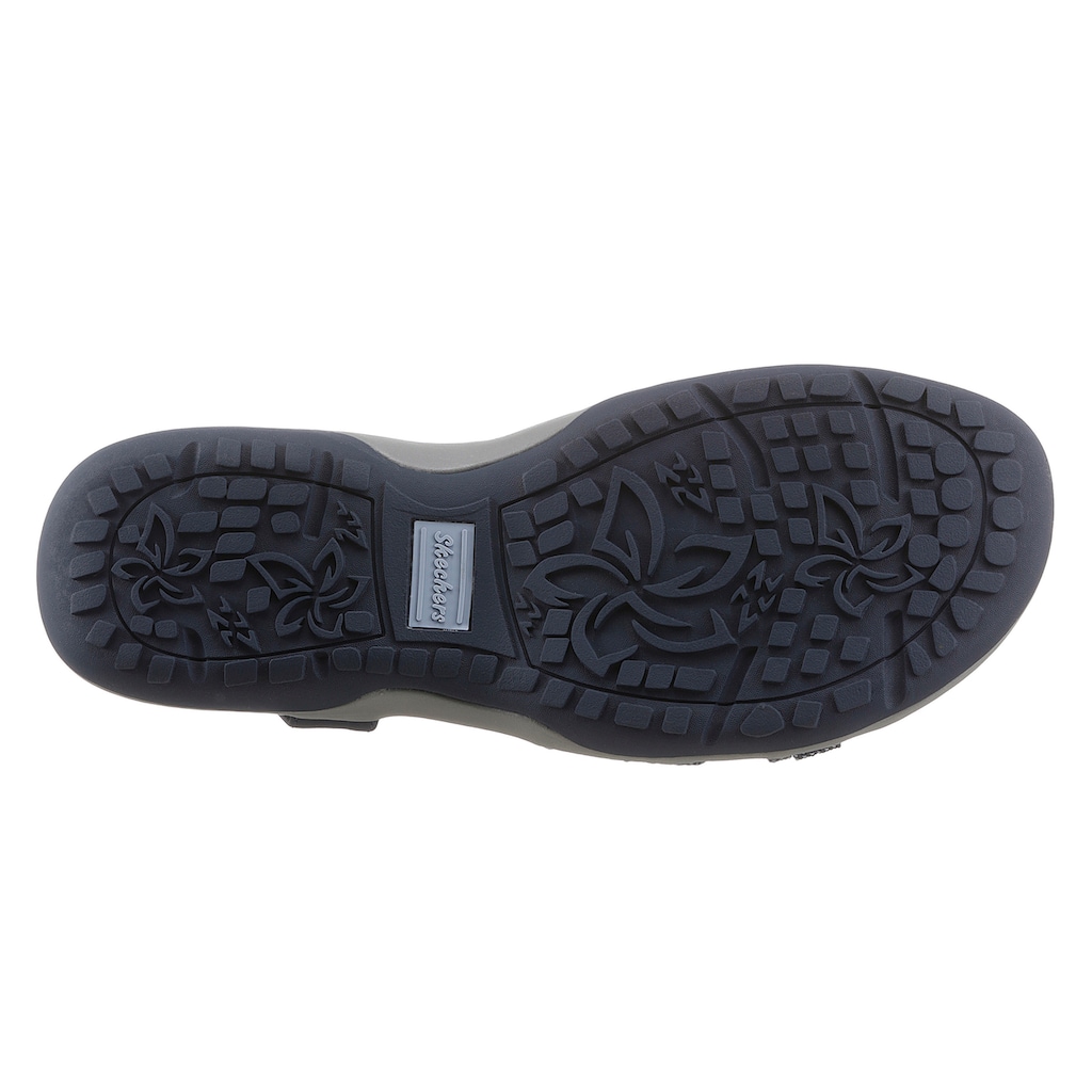 Skechers Sandale »REGGAE SLIM TURN IT UP«, mit elastischen Riemchen