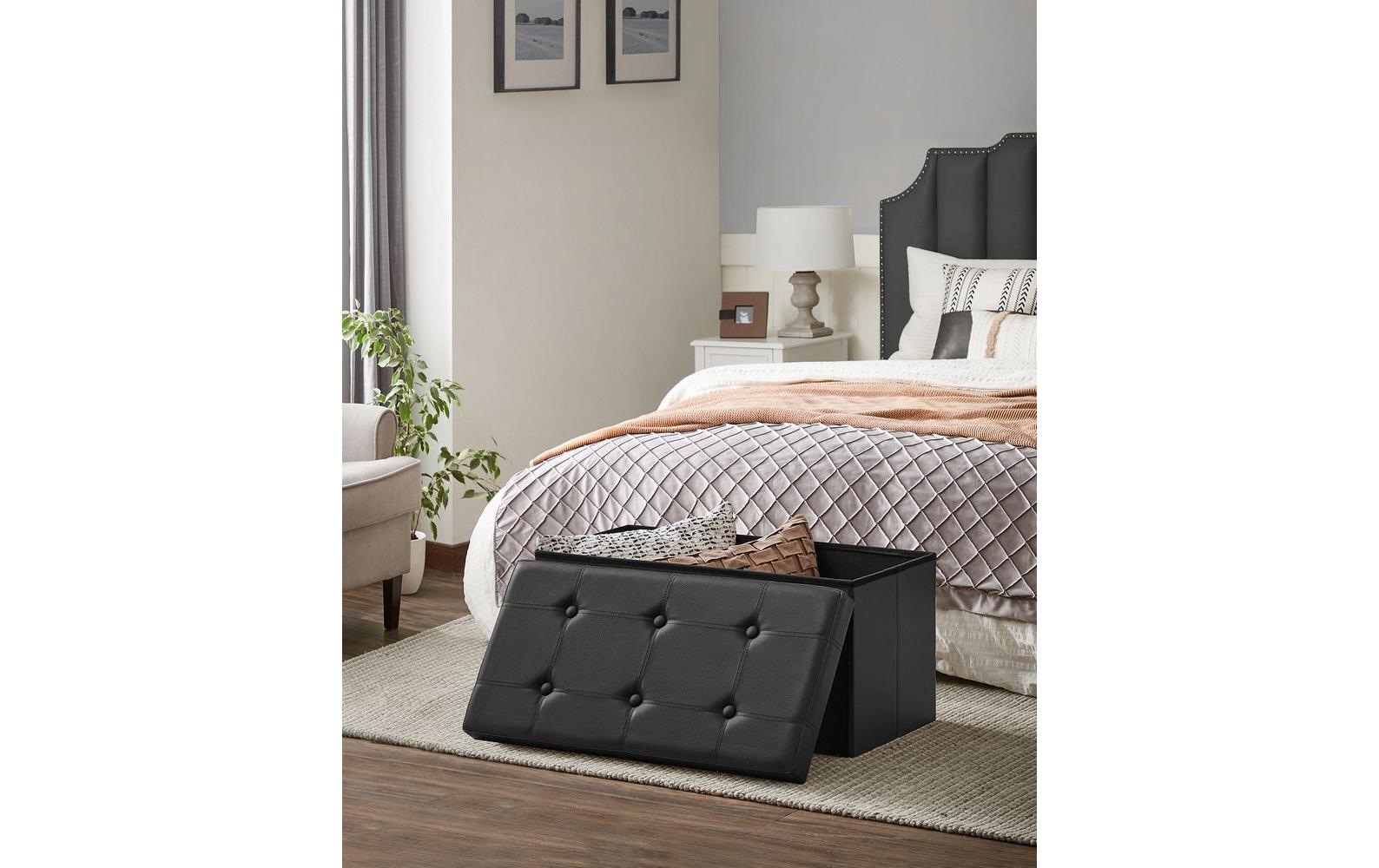 SONGMICS Sitztruhe »mit Aufbewahrung 76 x 38 cm Schwarz«