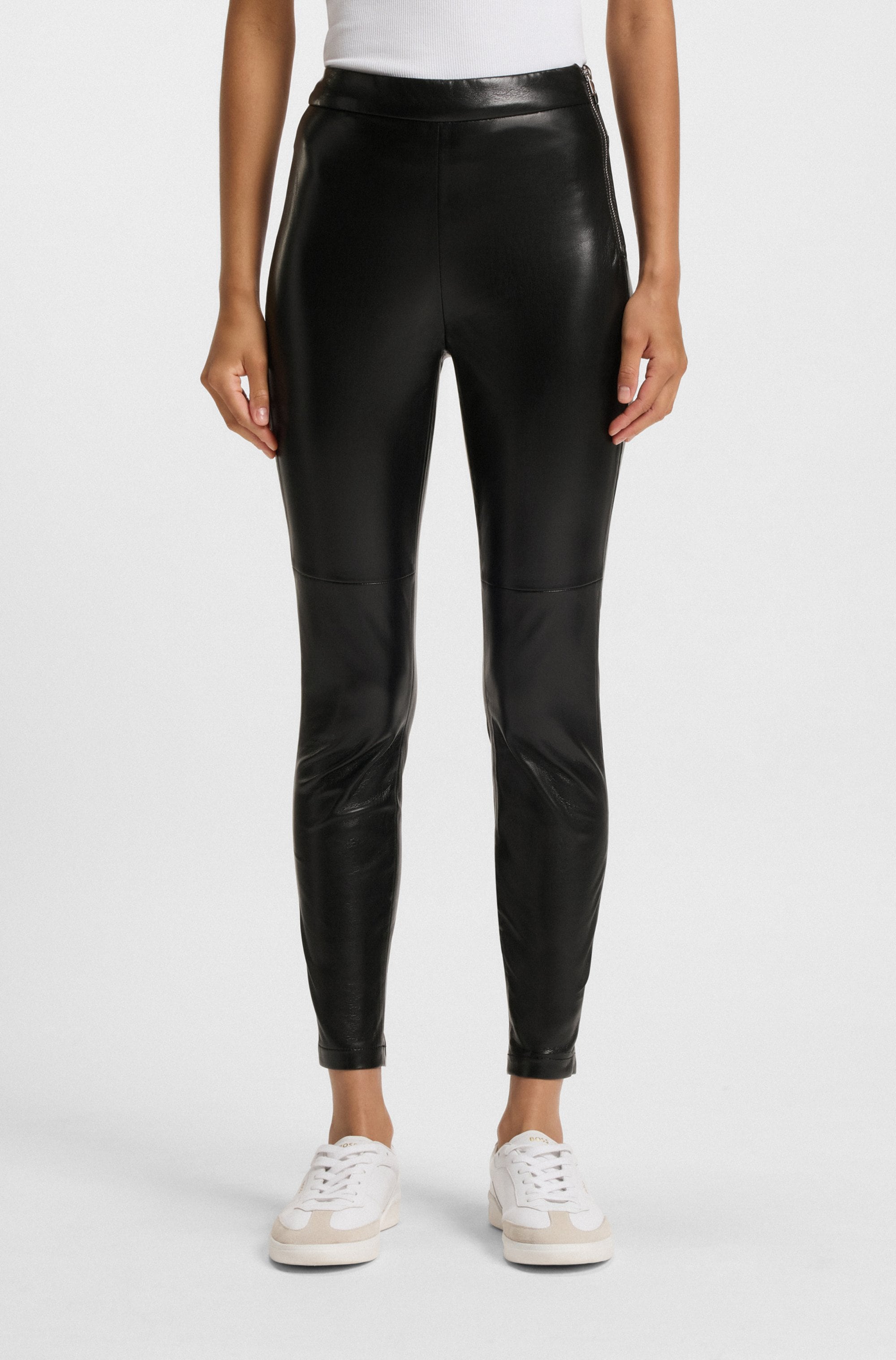 BOSS ORANGE Leggings »Taskin Premium Damenmode«  Slim Fit in Lederoptik