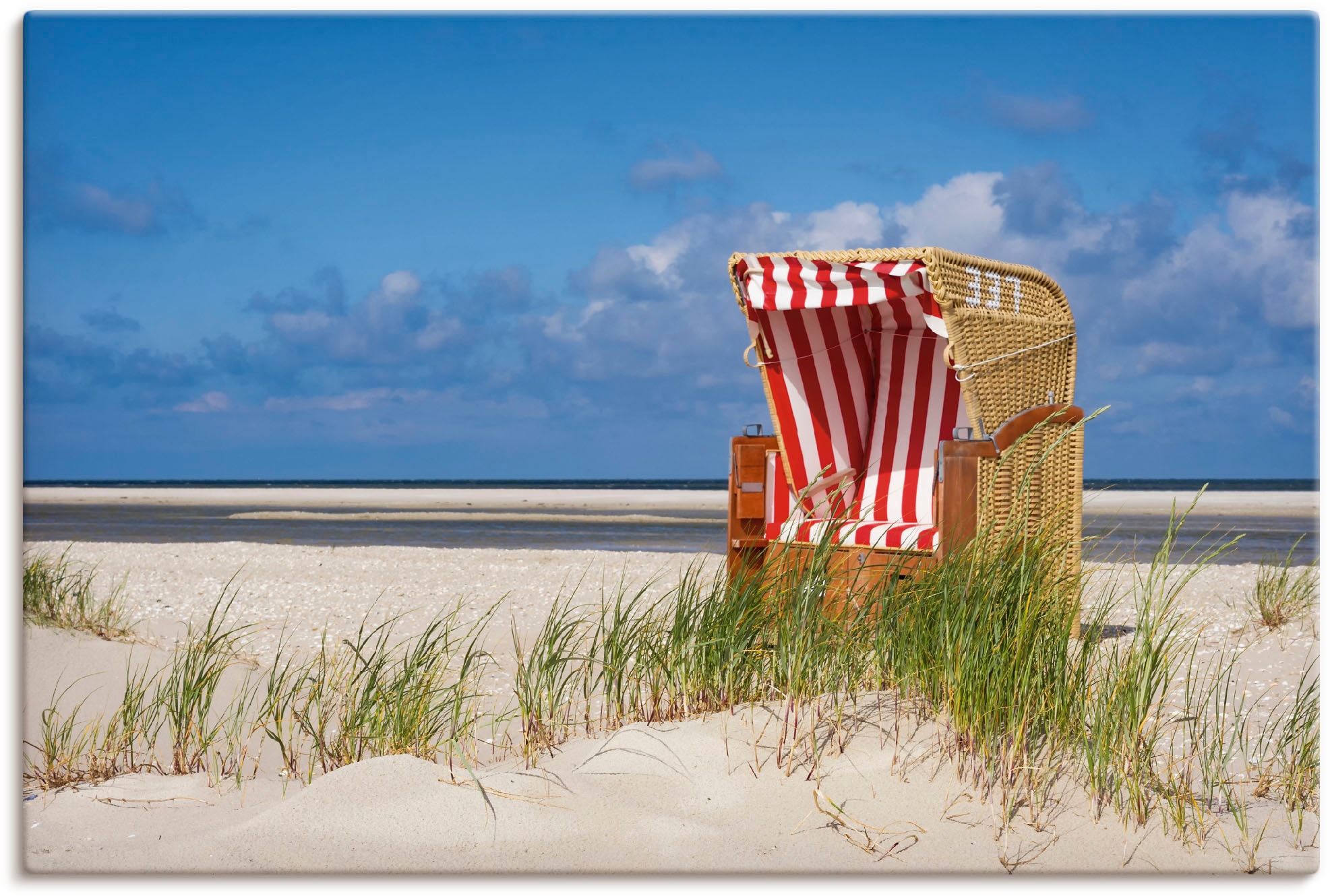 Image of Artland Leinwandbild "Strandkorb 337" Strand 1 Stk. tlg. auf Holzrahmen gespannt
