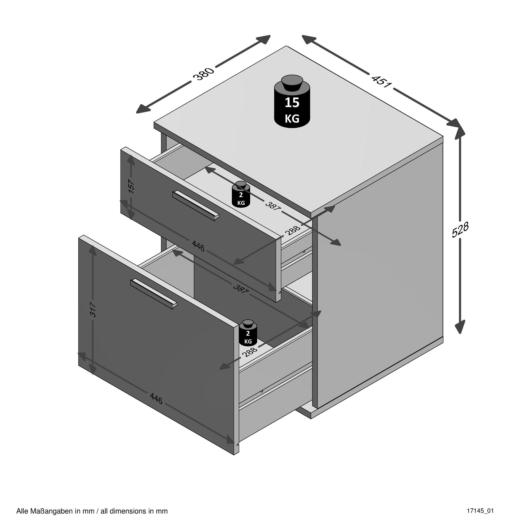 FMD Nachtkommode Nachttisch