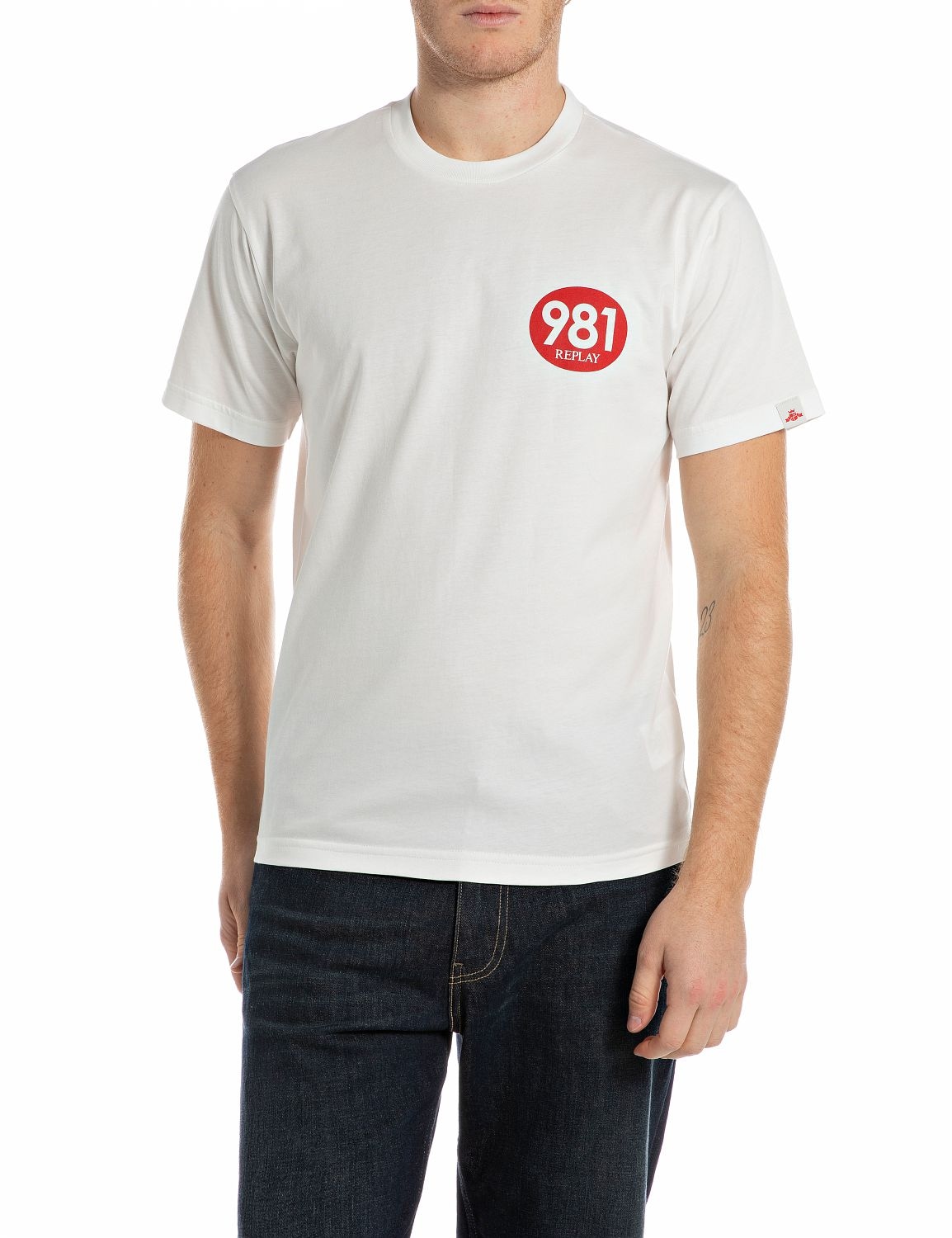 Image of Replay T-Shirt mit 981-Print auf der Brust