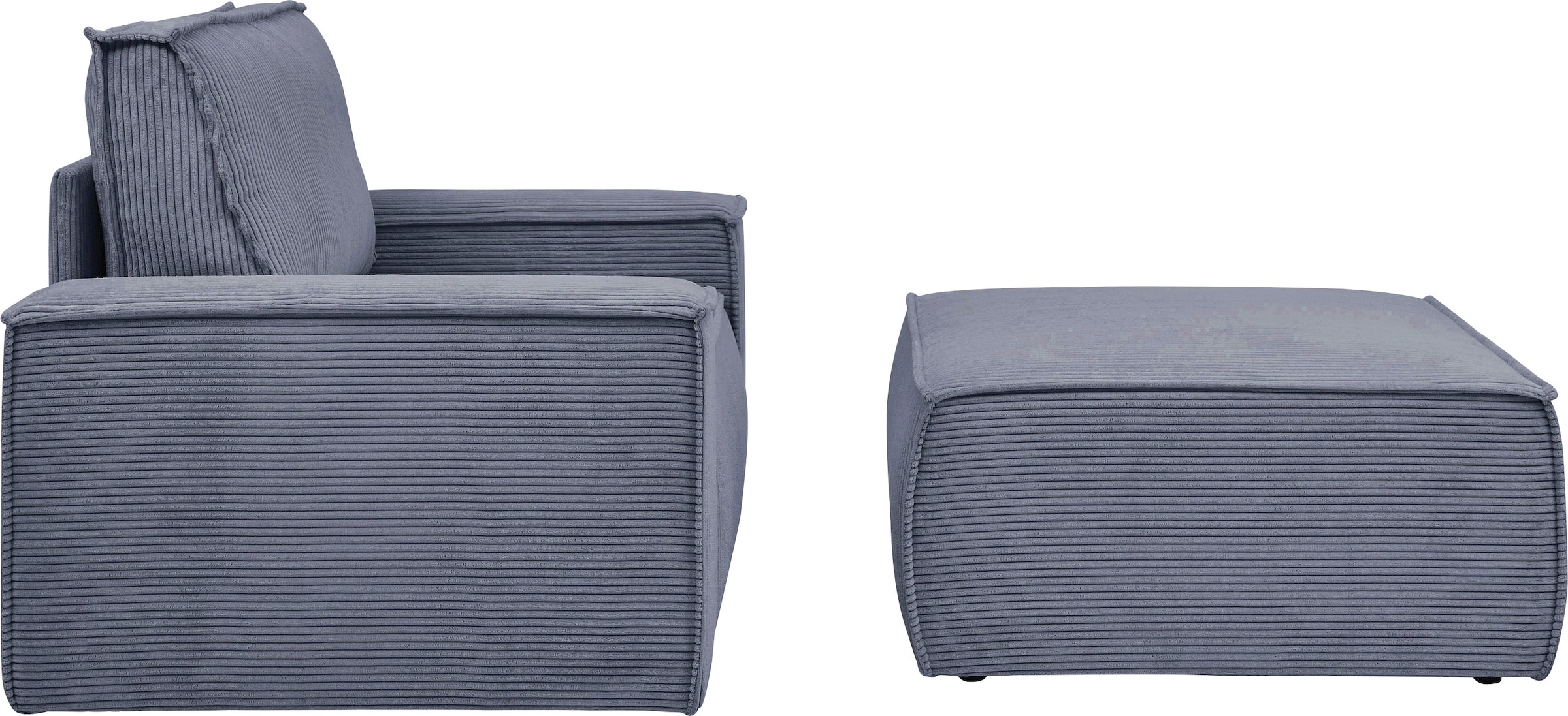 GOODproduct Fauteuil »SHERWOOD« Loveseat und Hocker im Set, passend zur Polster-Serie SHERWOOD