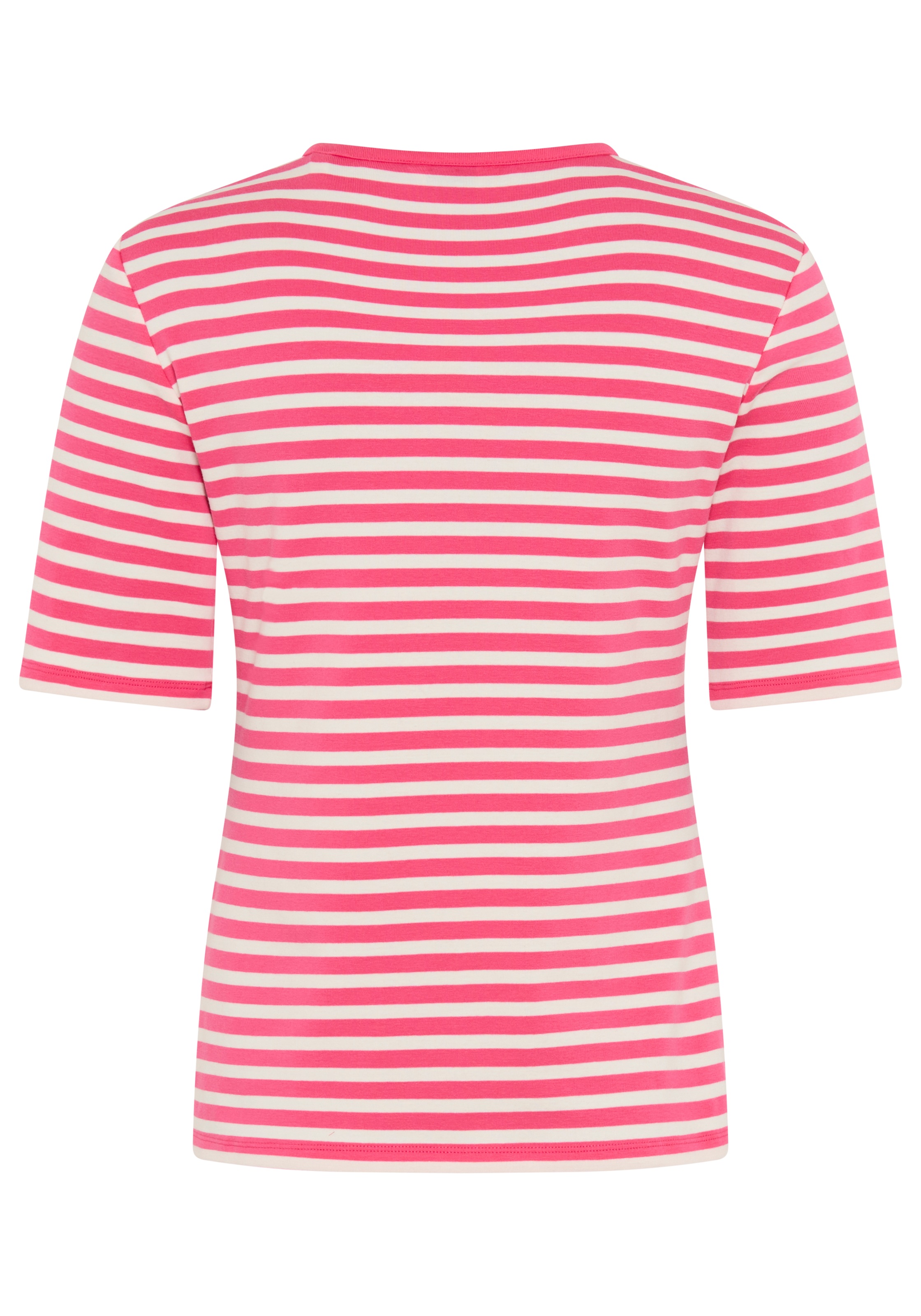 Gant T-shirt »SLIM STRIPED 1X1 RIBBED KA T-SHIRT« mit dezentem Logoschriftzug am Ärmelabschluss