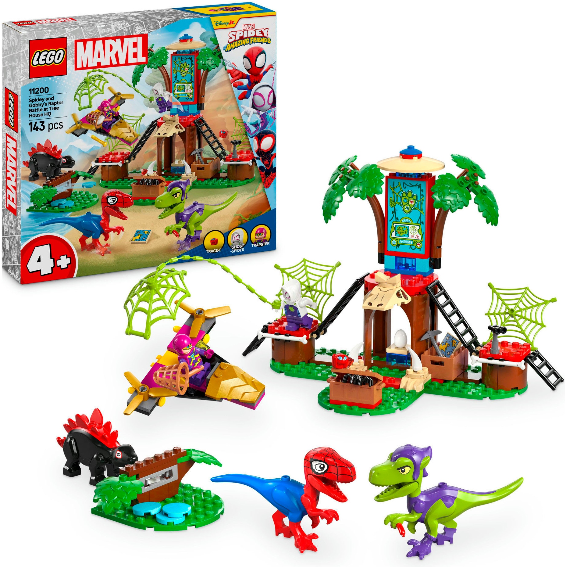 Lego Jungen Bunt Konstruktionsspielsteine "Showdown Am Baumhaus: Spidey-Rex Vs. Gobby-Raptor (11200), Spidey" Made In Europe