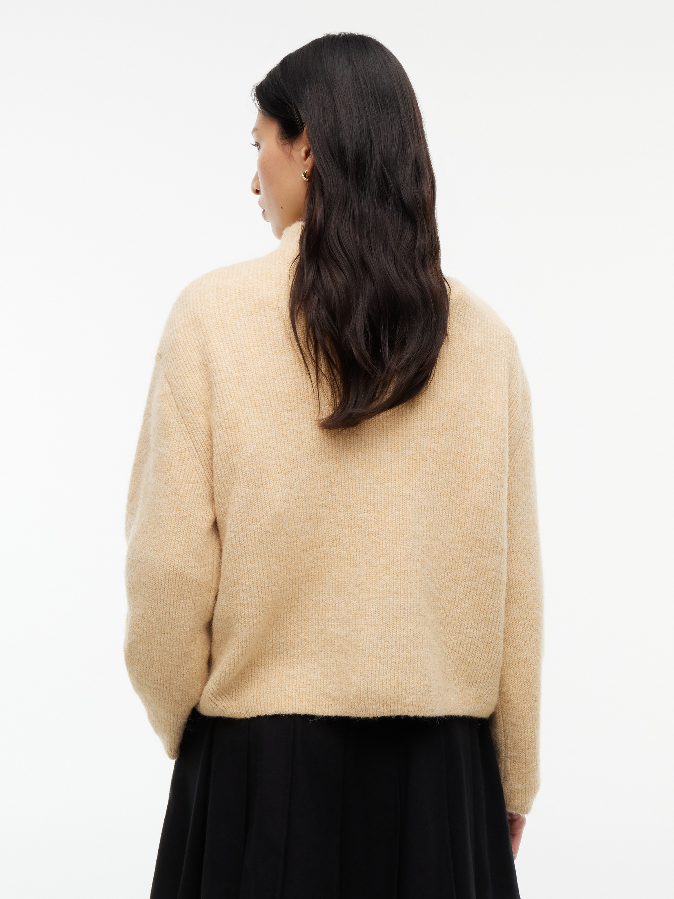 Tommy Jeans Pull à col montant »TJW MOCKNECK BADGE SWEATER EXT« mélange de matériaux