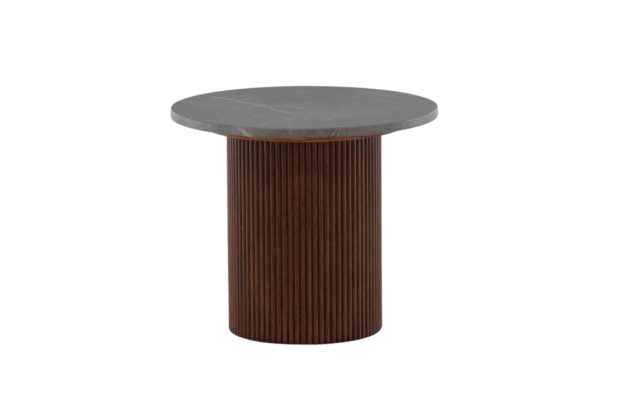 Venture Home Beistelltisch »Härön, runder Beistelltisch in Marmoroptik mit Walnuss-Beinen, Ø 52 cm« Ablagetisch, Eschenholz, rund, kompakt, anspruchsvoll, edel