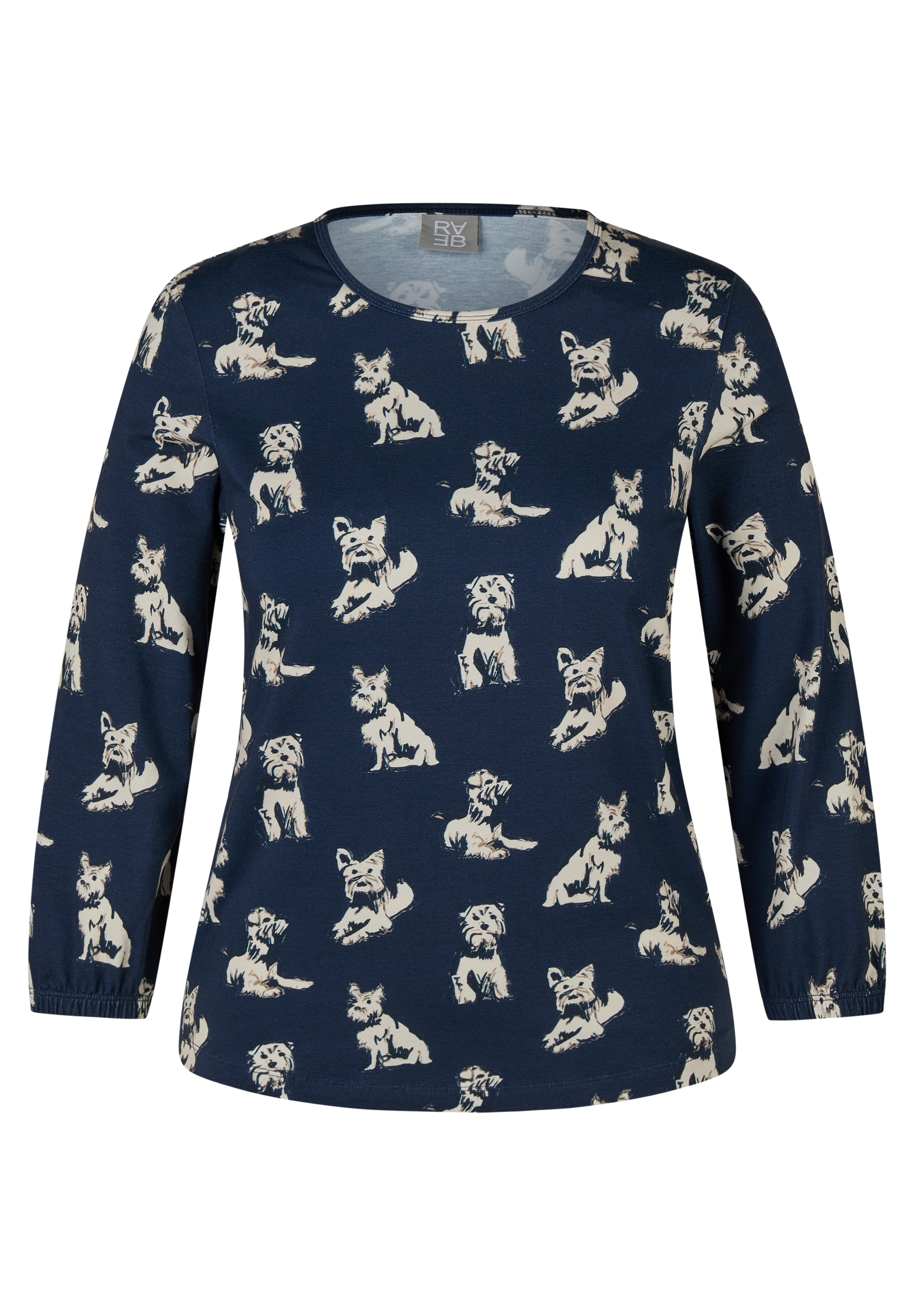 Rabe T-shirt à manches 3/4 mit Hunde-Motiven