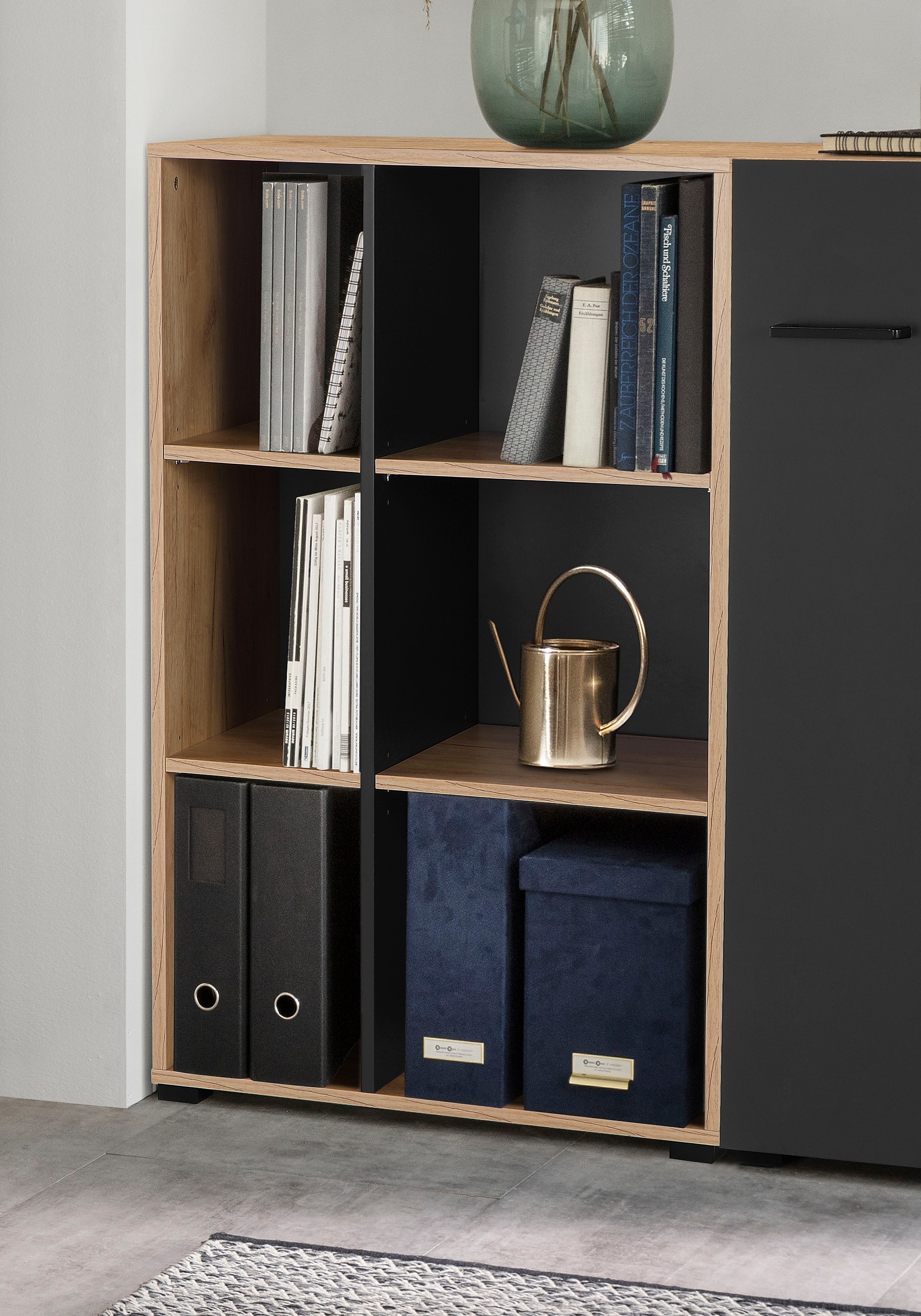 OTTO home Aktenregal "Moid," Bücherregal, Maße 64,5x40x106 cm, 6 Fächer für viel Stauraum