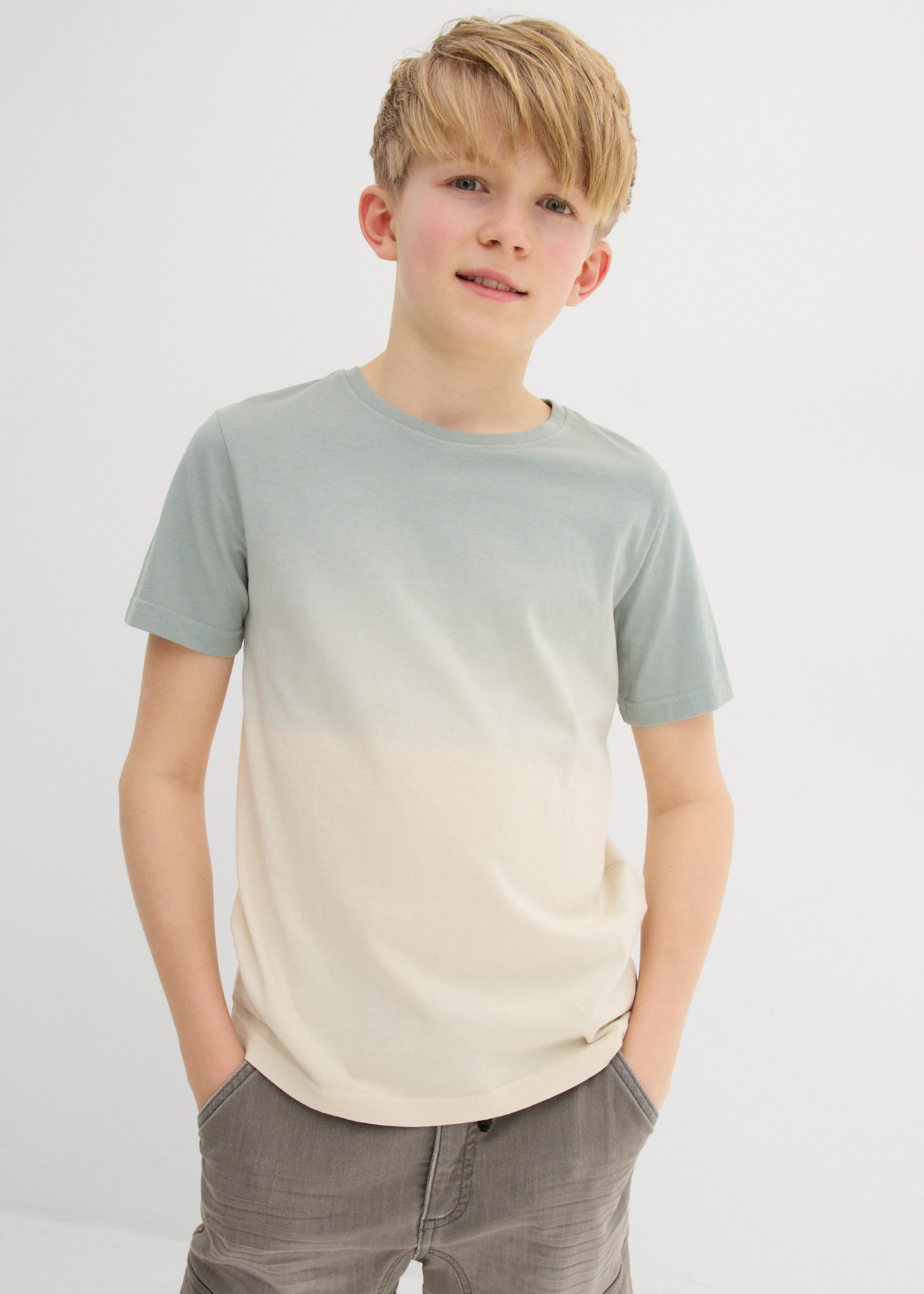 Image of bonprix T-Shirt aus reiner Baumwolle, mit Farbverlauf, Kurzarm-Design