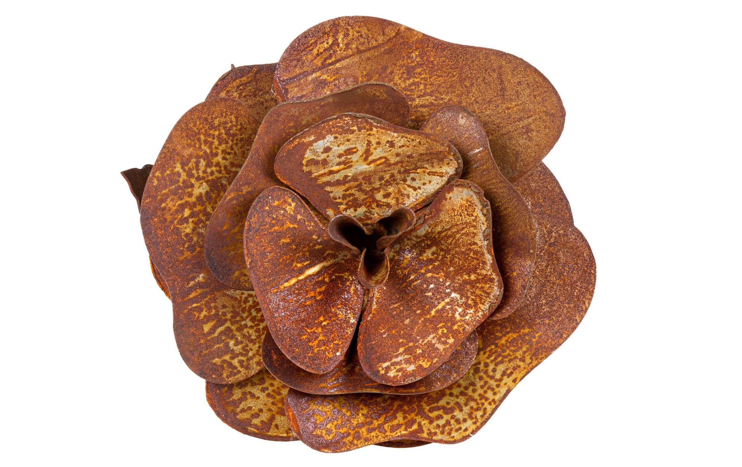 Gartenstecker »Ambiance Rose mit Blättern, Metall rost«
