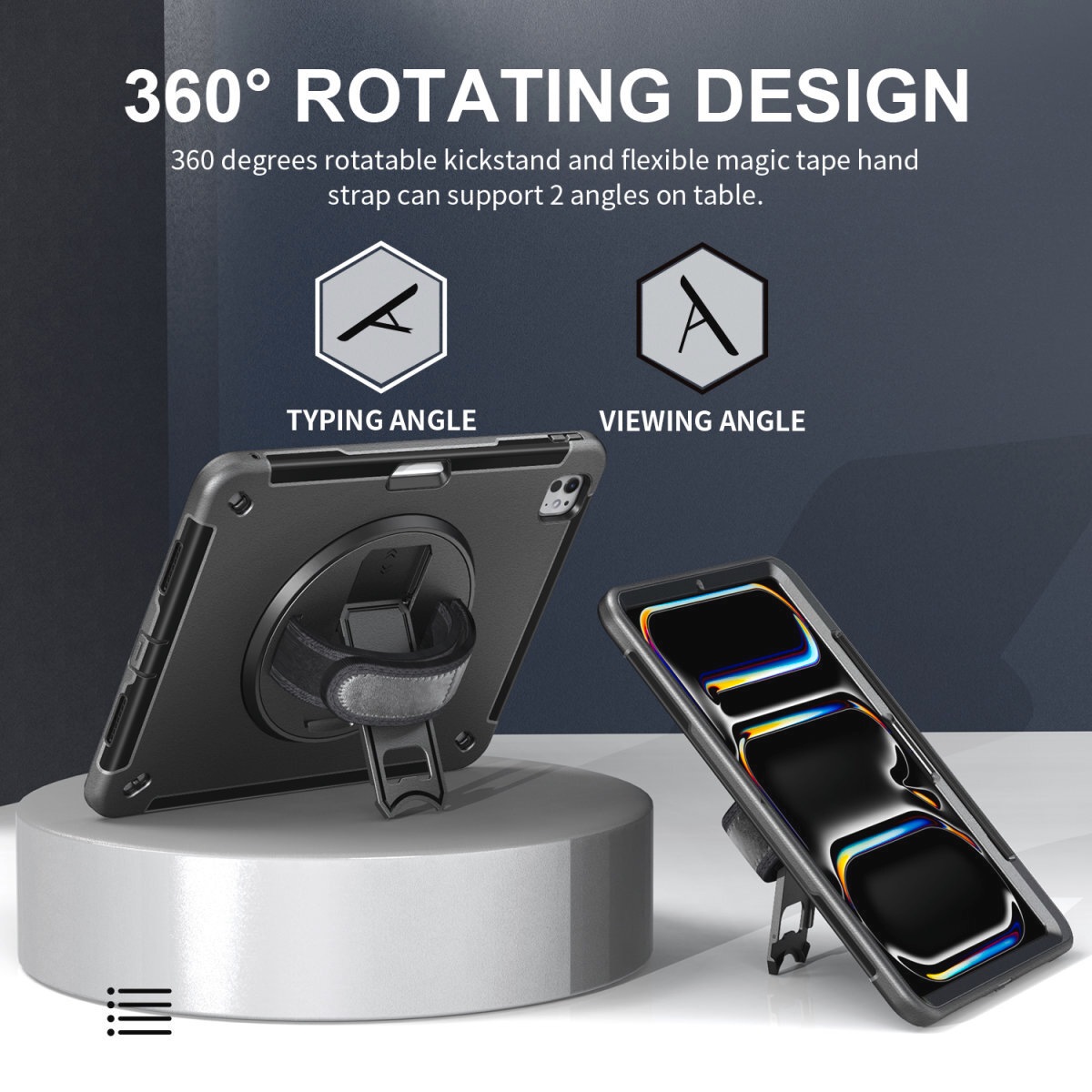 4smarts Tablet-Hülle »Rugged Case GRIP für Apple iPad Pro 13 (M4, 2024)«, Backcover, Schutzhülle, Handyschutzhülle, Case, Schutzcase, stossfest