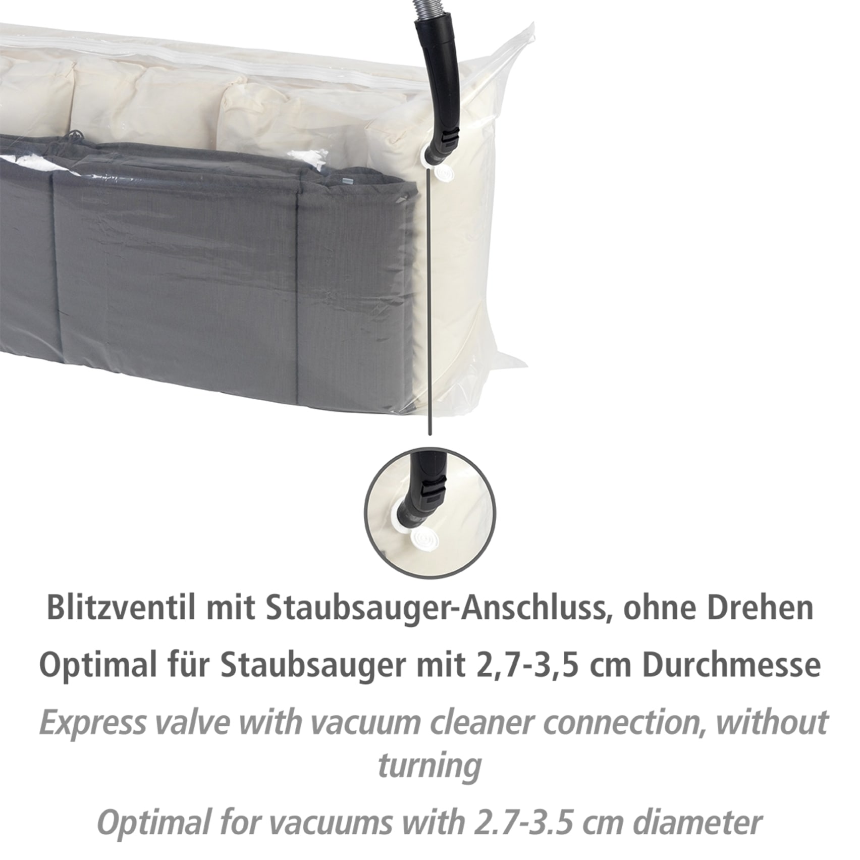 WENKO Vakuumierbeutel »Vakuum Jumbo Cube XXL« extra grosser Vakuumbeutel für Kleidung, Gartenpolster & Bettdecken
