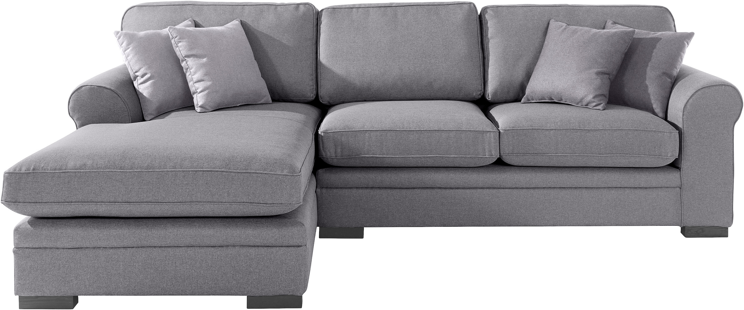 Home affaire Ecksofa »Broughton L-Form« weicher Sitzkomfort, incl. 4 Zierkissen, Keder