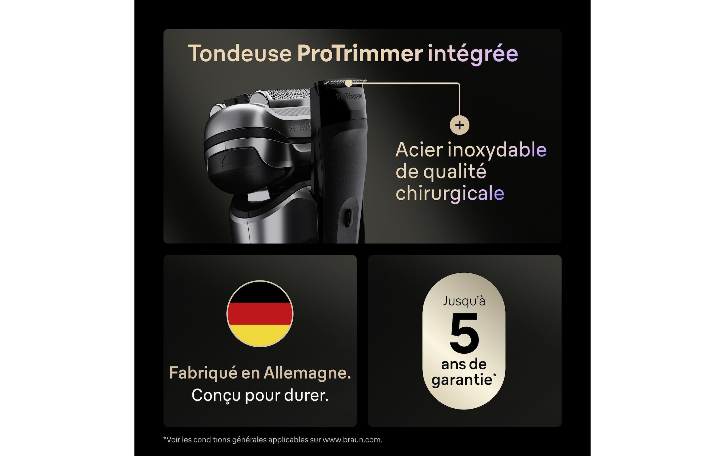 Braun Épilateur électrique pour le visage »Series 9 Pro+ 9667cc« station de nettoyage