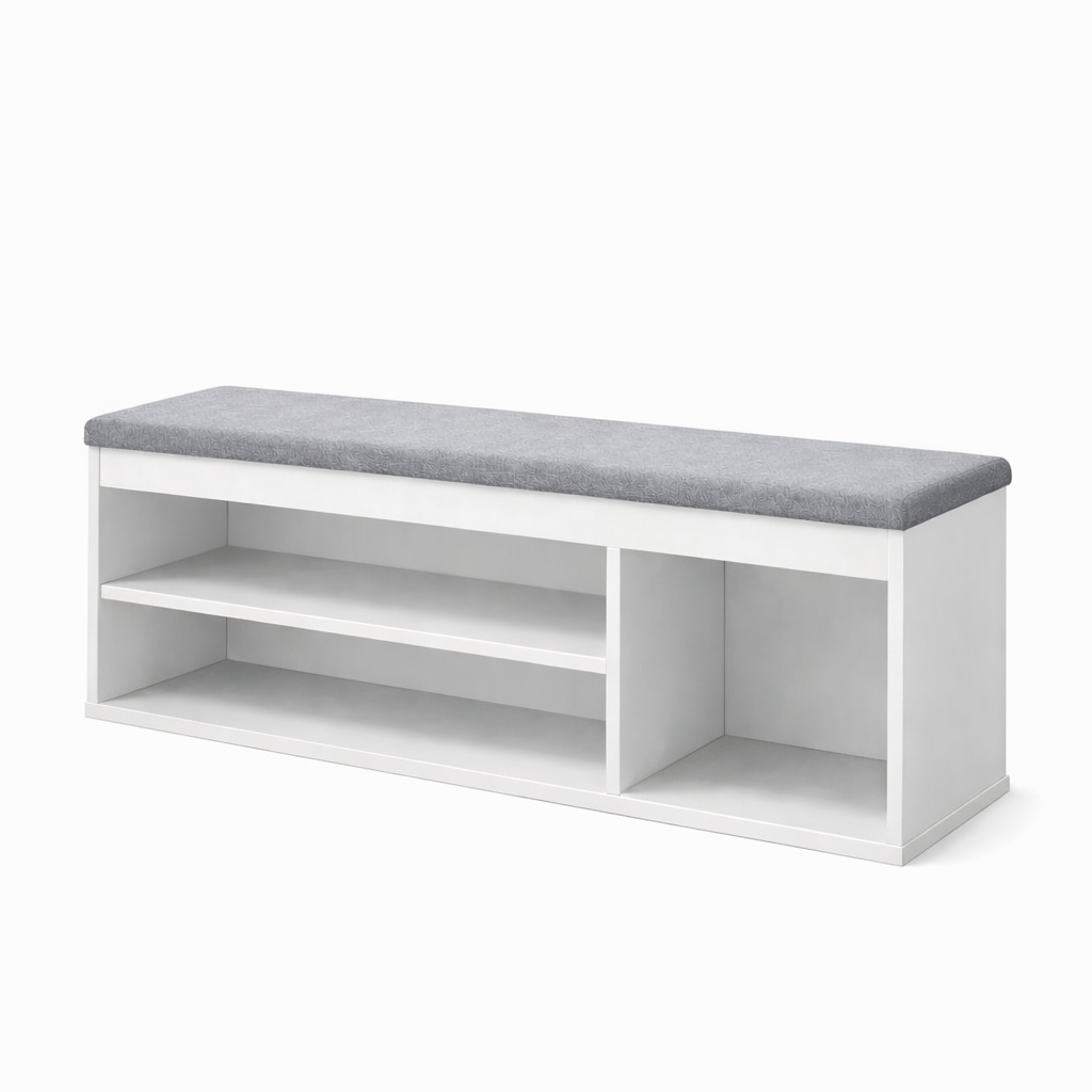 GOODproduct Banc à chaussures »Schuchschrank 100,  Schuhregal, Schuhtruhe, Schuhkommode, Sitzbank« Inkl. bequemem Sitzkissen mit Stauraum darunter