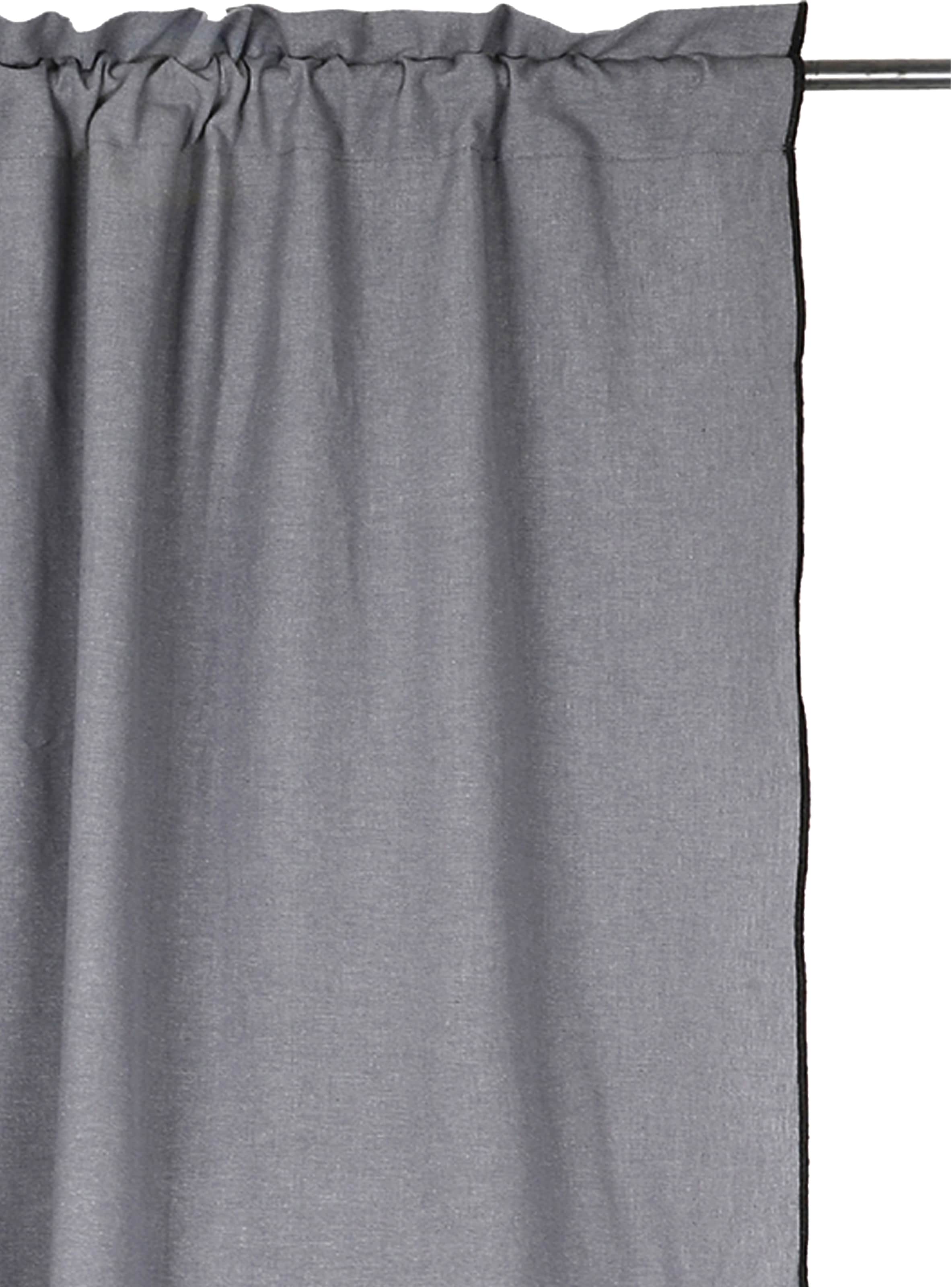 ♕ andas Vorhang »Ellen«, (1 Grössen Overlocknaht, mit verschiedene blickdicht, Unifarben versandkostenfrei St.), schwarzen auf