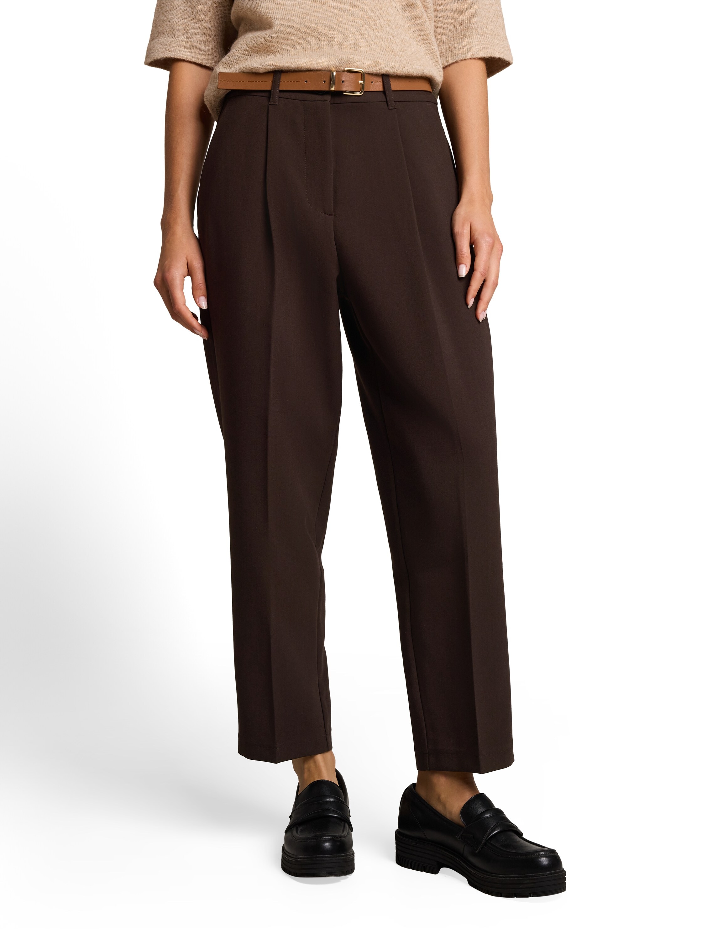 Image of TOM TAILOR Bundfaltenhose "Barrel Leg" Sommerhose mit Gürtel