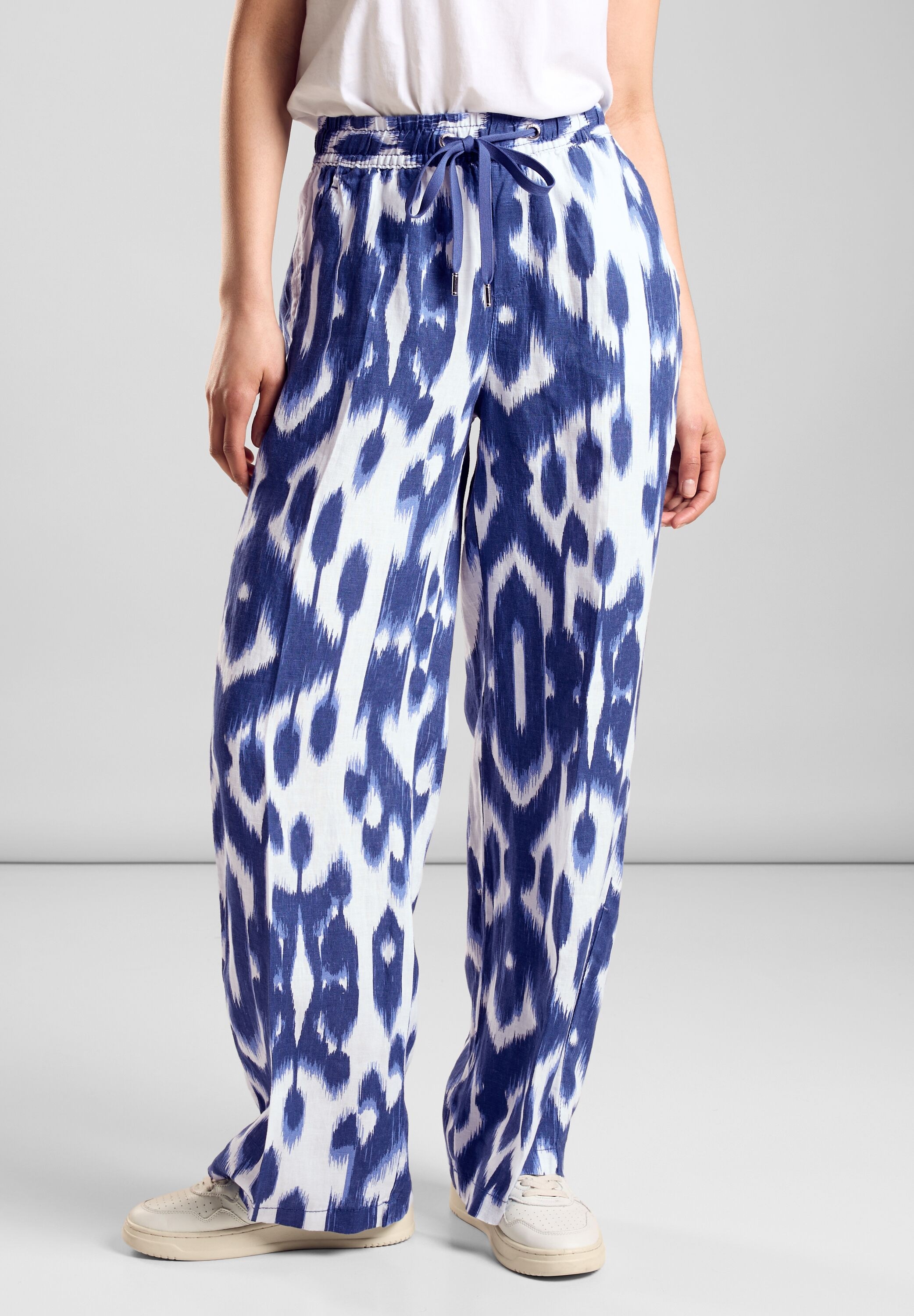 Leinenhose, mit All-Over Print