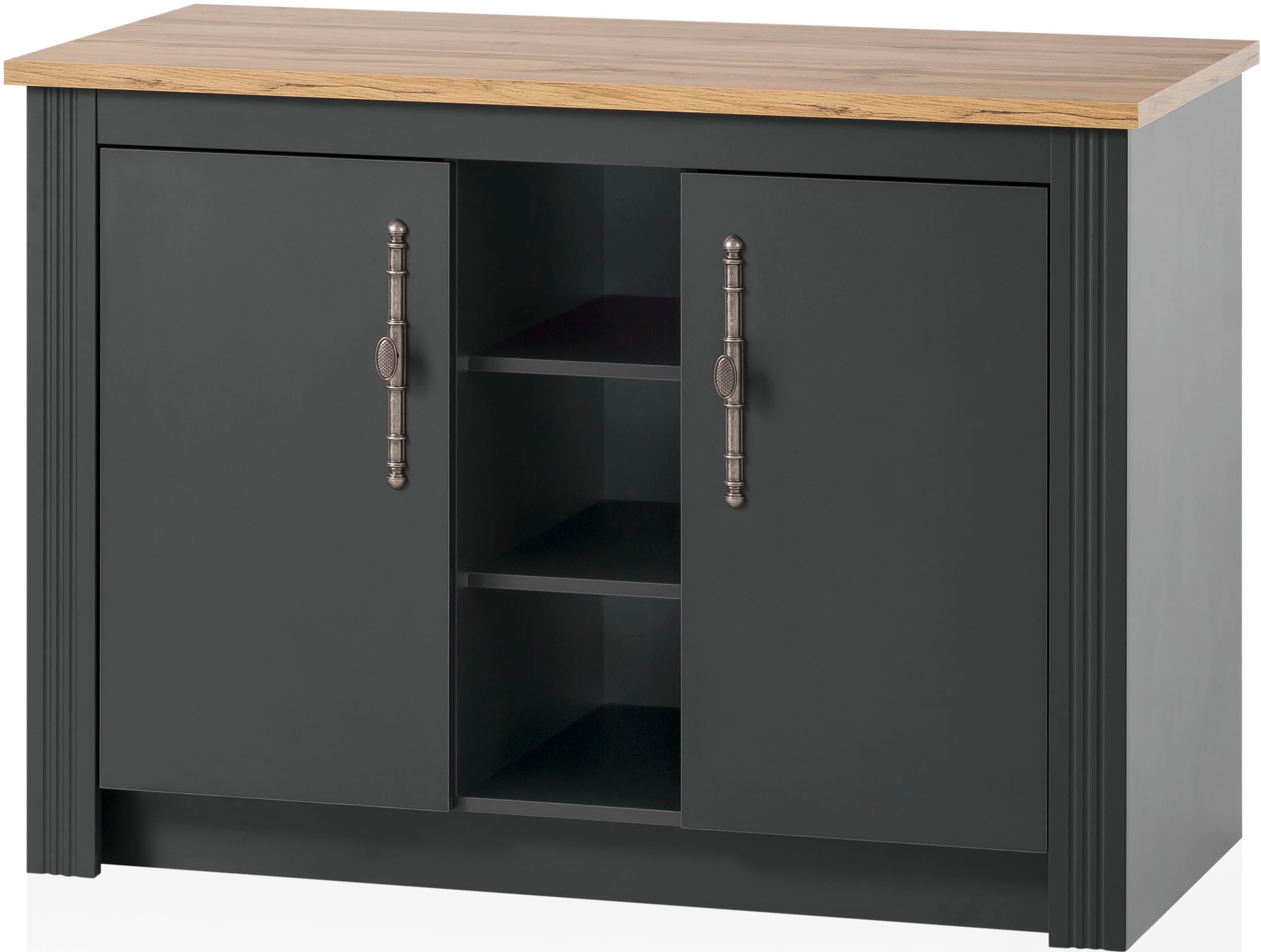 KOCHSTATION Spülenschrank »Westminster«, im romantischen Landhausstil, Breite 130 cm