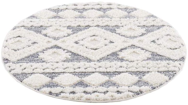 Carpet City Hochflor-Teppich »Focus 3005«, rund, 20 mm Höhe, Boho-Teppich, Hochtief-Muster/ 3D-Effekt, für Wohnzimmer, Schlafzimmer
