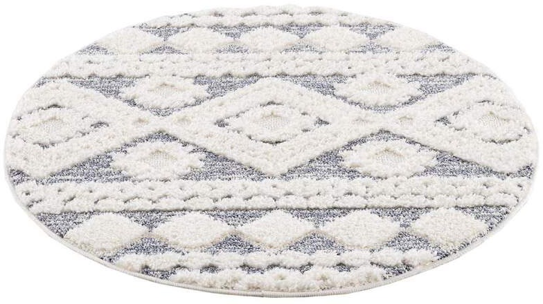 Image of Carpet City Hochflor-Teppich »Focus«, rund, 20 mm Höhe, Boho-Teppich, Rauten-Design, besonders weich, 3D-Effekt, ideale Teppiche für Wohnzimmer & Schlafzimmer bei Ackermann Versand Schweiz