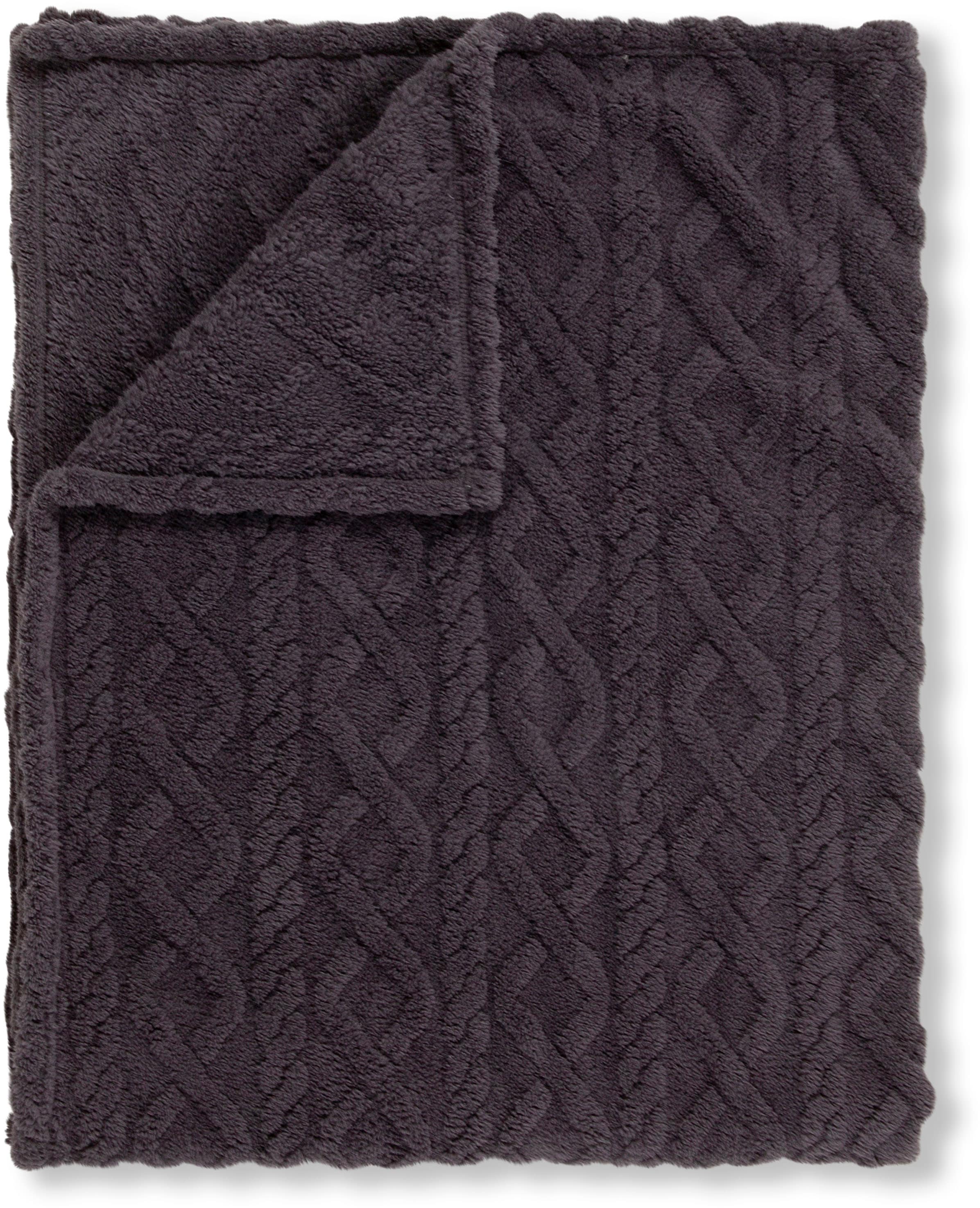 Descanso Plaid »Jacquard teddy«, Weich, Kuscheldecke, Wohndecke, Teddy, Jacquard, in 2 Grössen