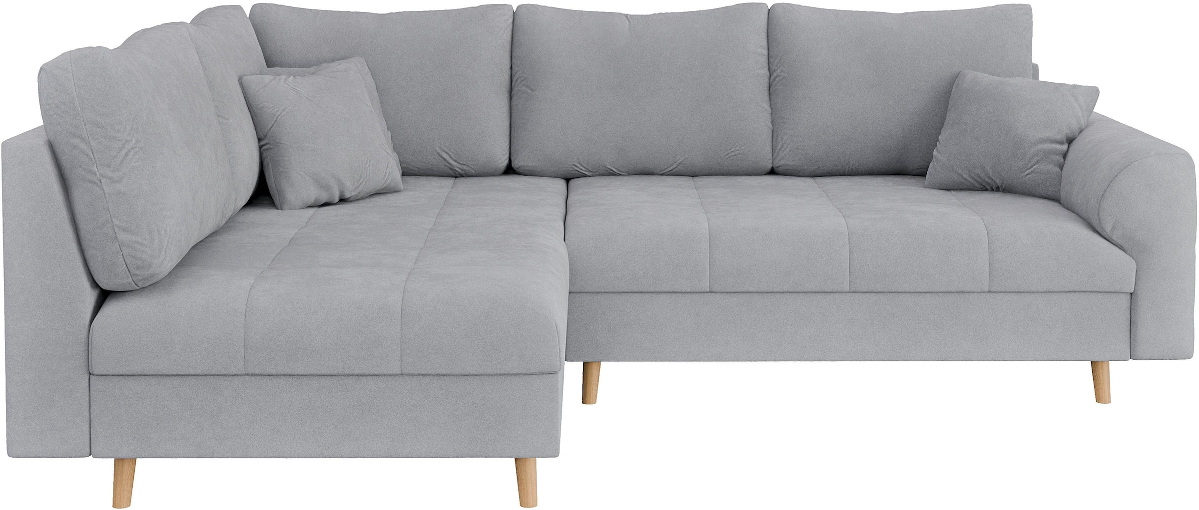 Home affaire Canapé d'angle »CHARRE L-Form mit Ottomane, Masse B/T/H: 231/161/81 cm« feine Steppung, lose Rücken- und Zierkissen, auch in Cord und Bouclé