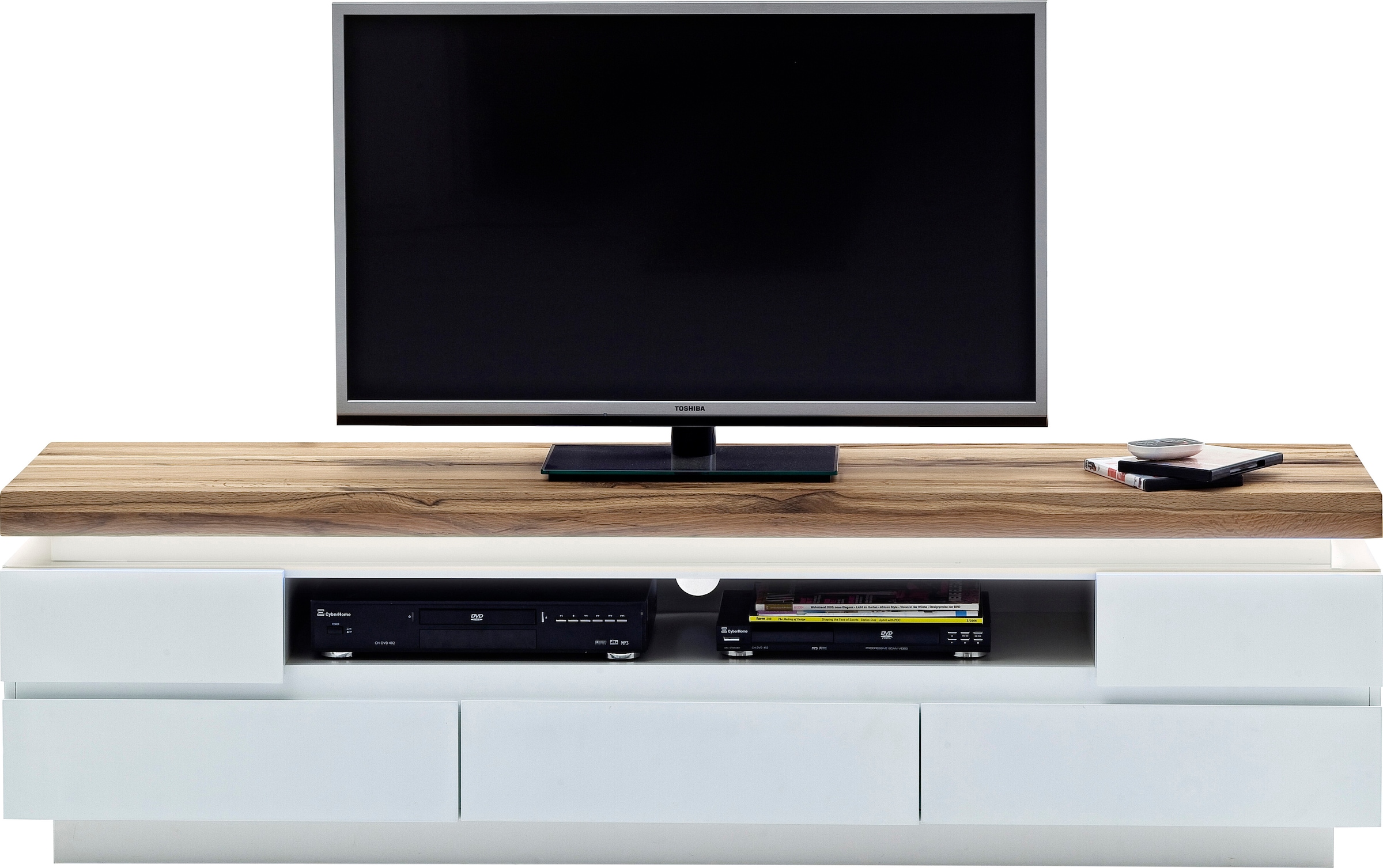 MCA furniture Lowboard »Romina«, mit LED Beleuchtung weiss dimmbar, inkl. Fernbedienung
