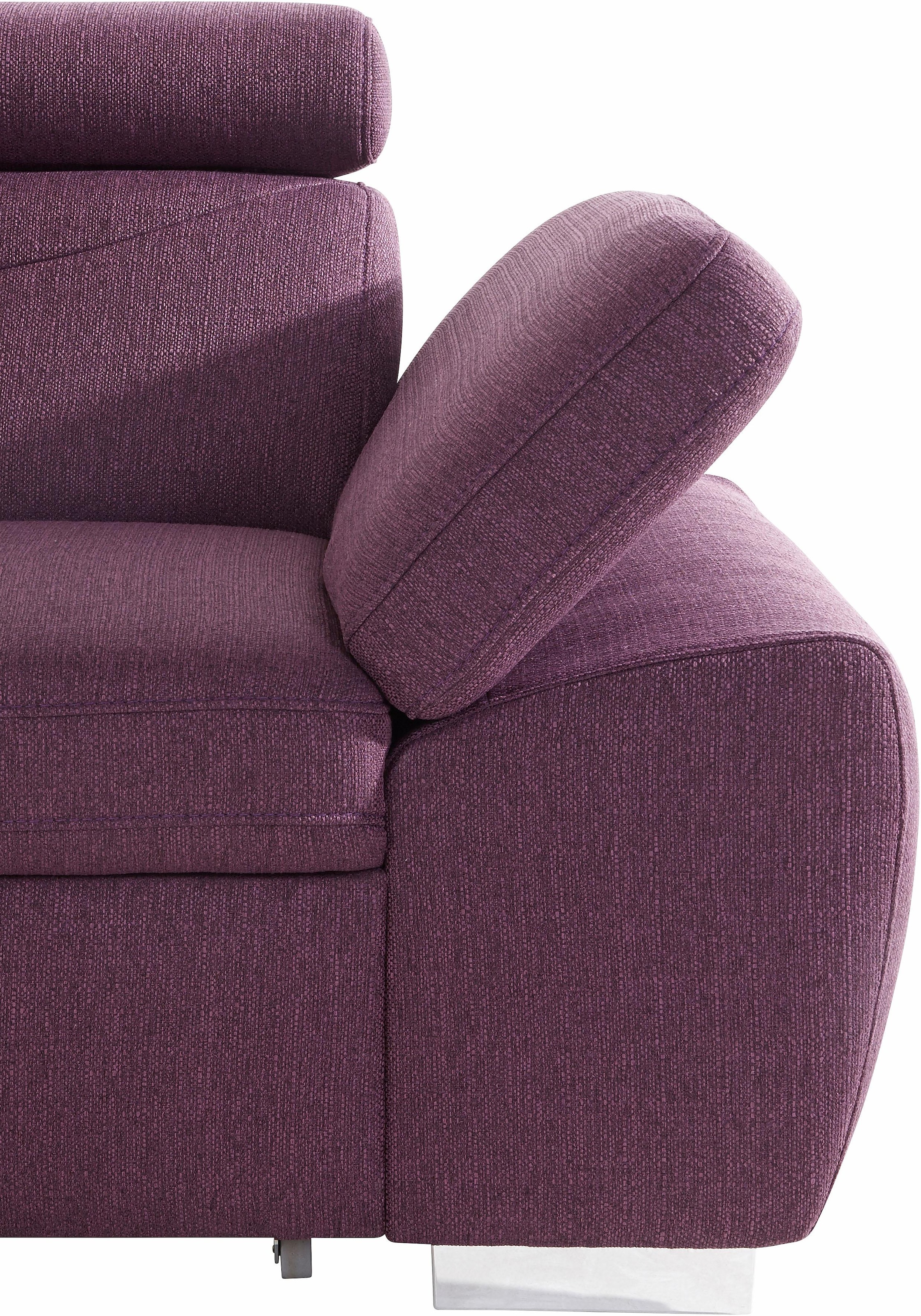 exxpo - sofa fashion Ecksofa »Spring, super bequem, mit Armteil- und Kopfteilfunktion«, L-Form, wahlweise mit Bettfunktion und Bettkasten