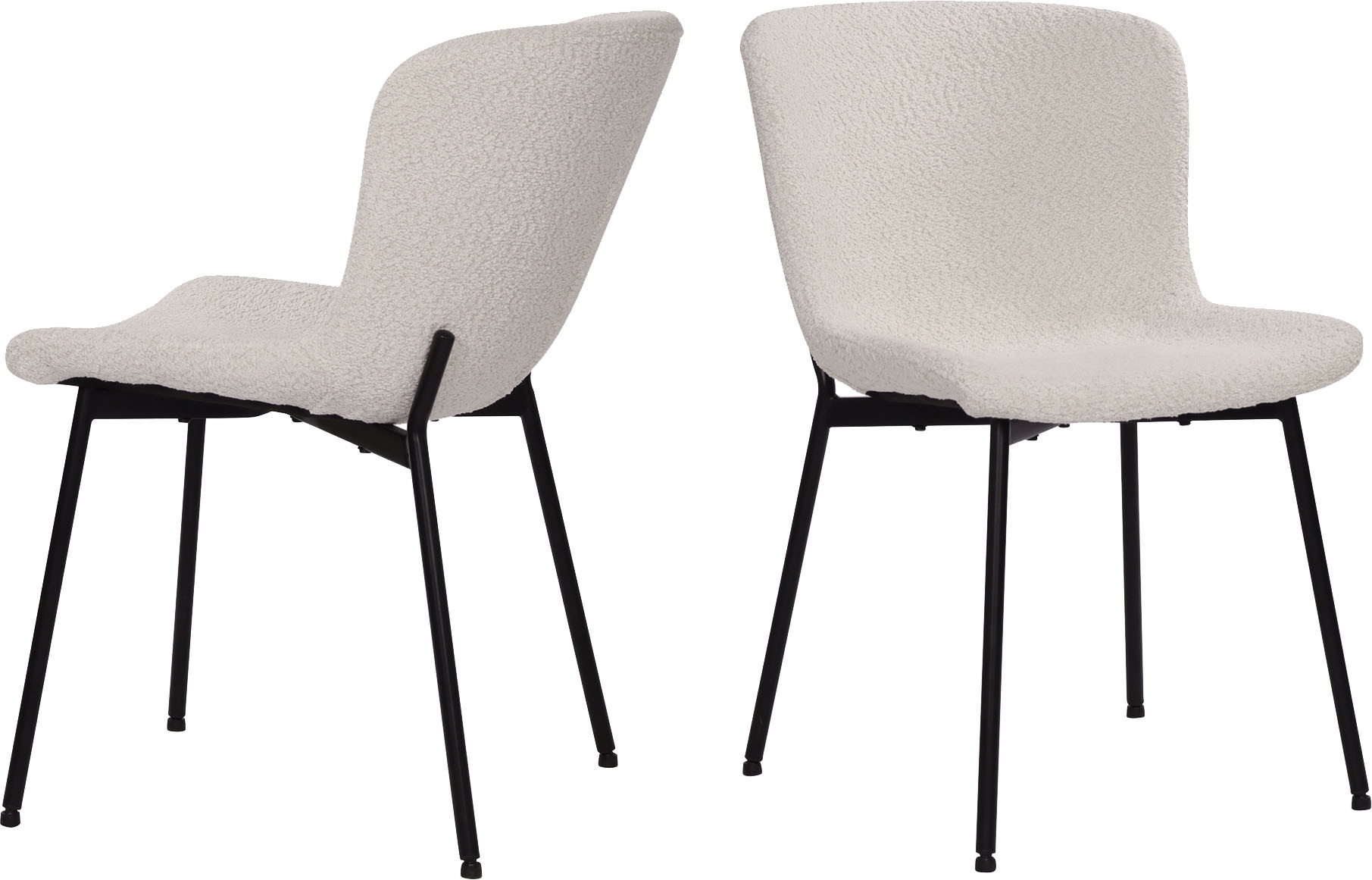 SIT 4-Fussstuhl »Manila 2er-Set Bouclé Esszimmerstühle mit Metallgestell skandinavisch« (Set) 2 Stk.Öko-Tex Bouclé-Bezug & schwarze Metallbeine im Scandi-Look