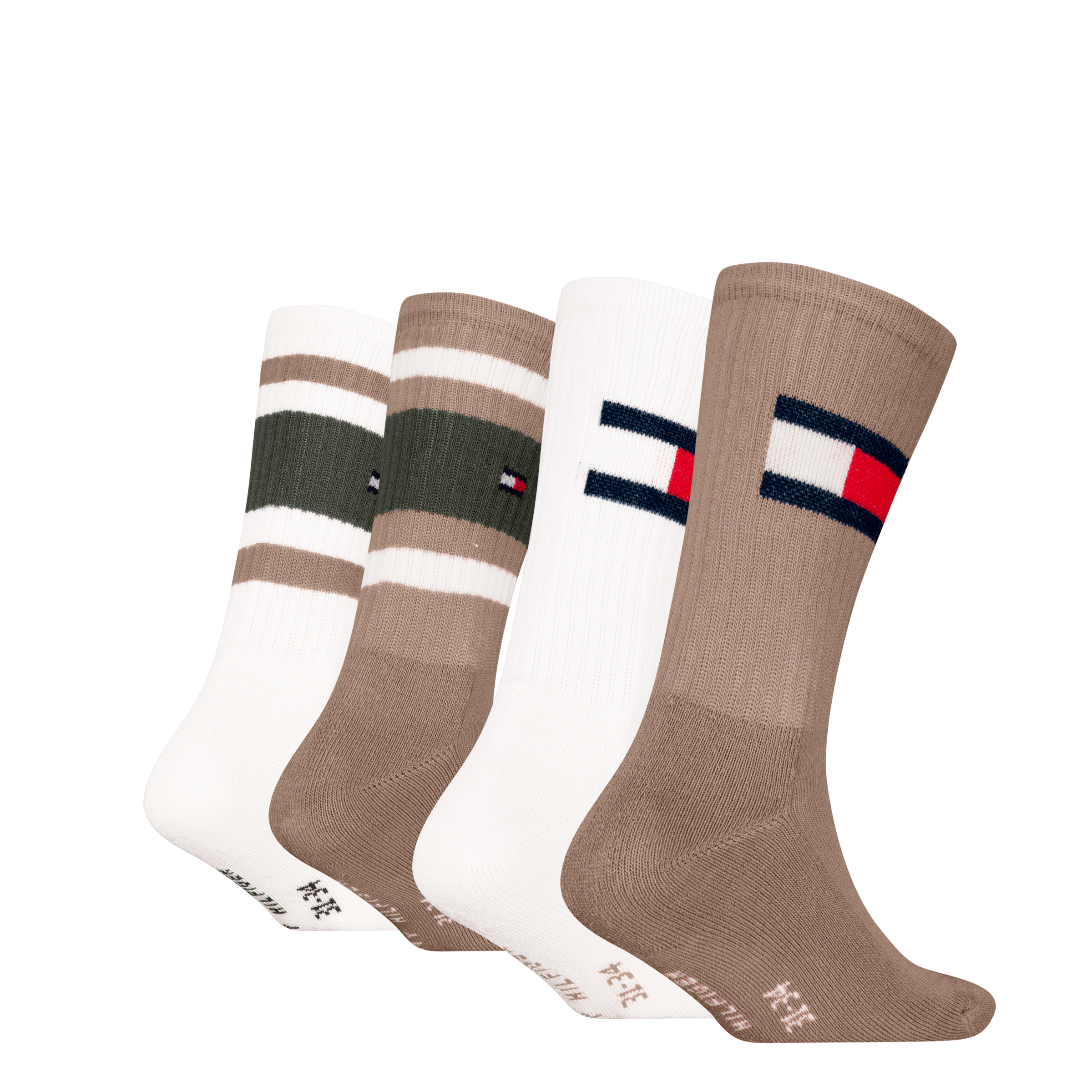 Tommy Hilfiger Socken »TH KIDS SOCK 4P FLAG & SPORT STRIPE ECOM«, (4 Paar), mit verstärkten Fersenbereichen