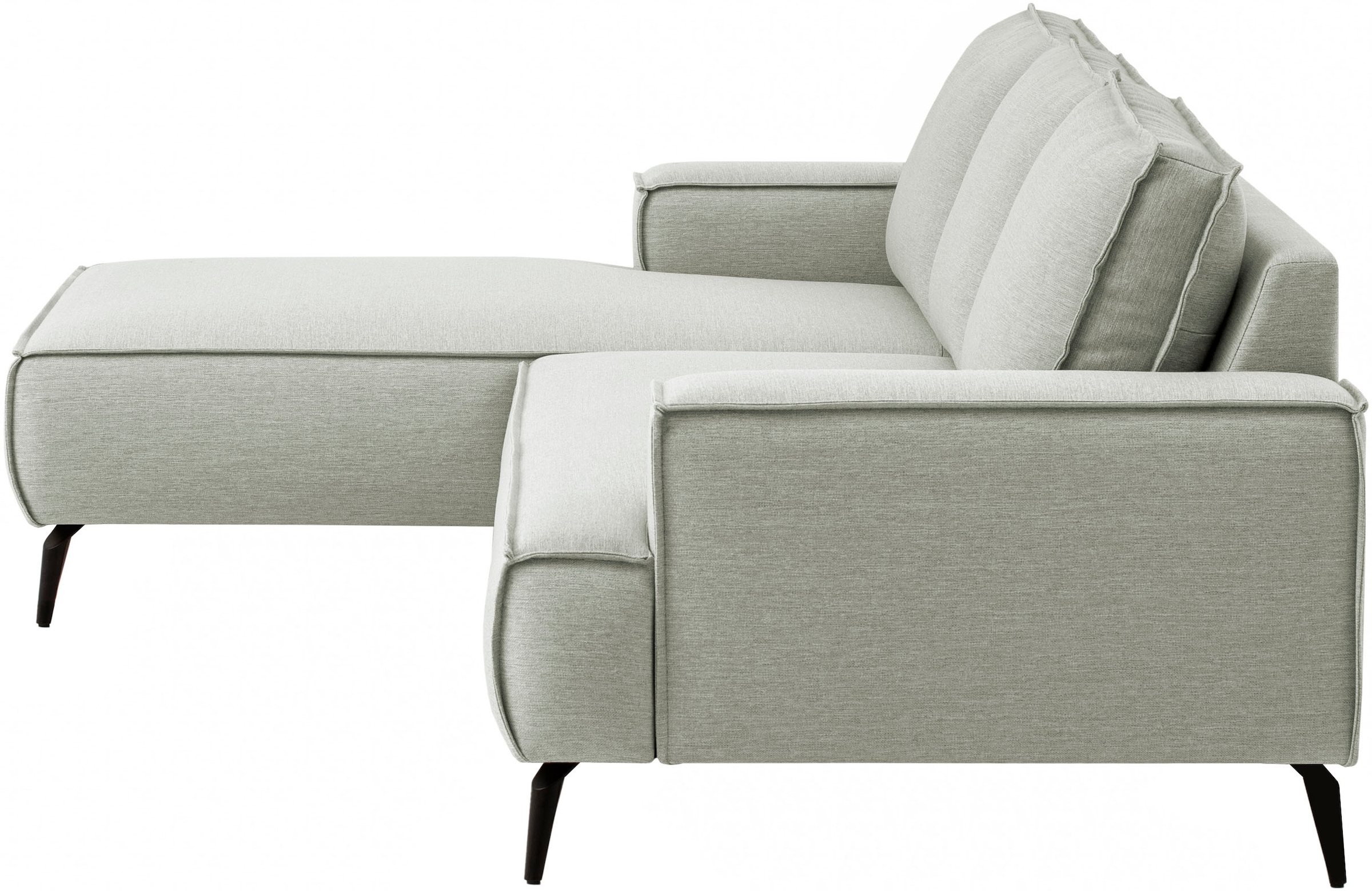 GOODproduct Canapé d'angle »TVINNU, L-Form, 275cm, in Cord und Leinenoptik« wahlweise Recamiere rechts/links, schwarze Füsse, bequemer Sitzkomfort