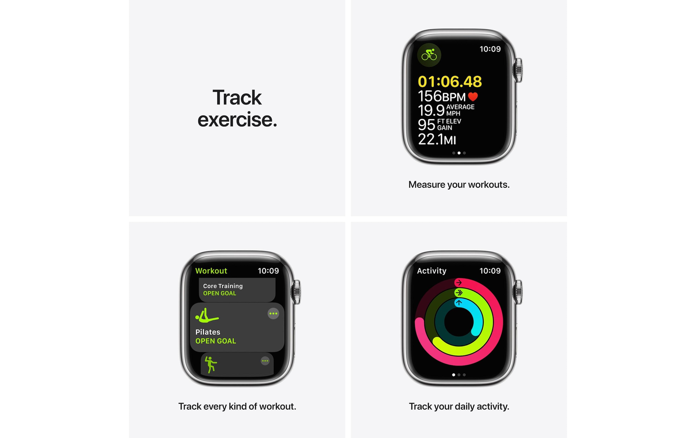 Apple Smartwatch »Serie 7, GPS, 41 mm Edelstahlgehäuse mit Sportarmband«, Watch OS, MKHW3FD/A