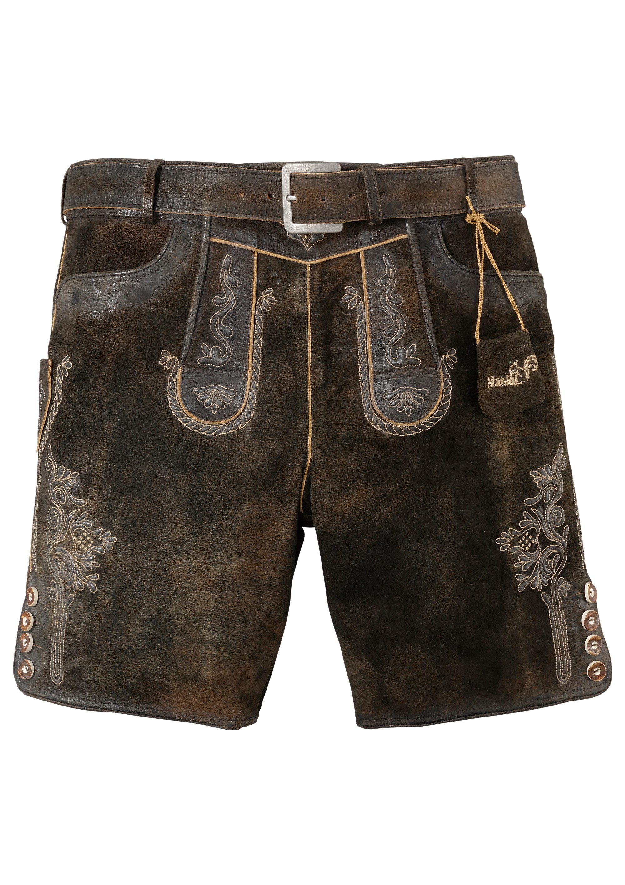 Image of MarJo Trachtenlederhose, (2 tlg., mit Gürtel), Herren, in weicher Lederqualität bei Ackermann Versand Schweiz