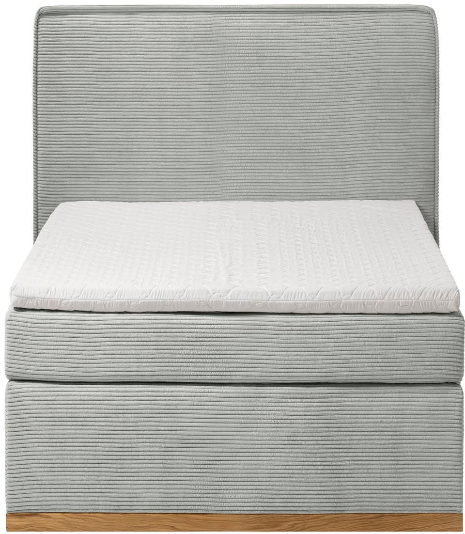 Home affaire Boxspringbett »SHERWOOD Hotelbett, Polsterbett«, Hochwertiger Cord,weiche Velours-Struktur, mit Topper, Eiche