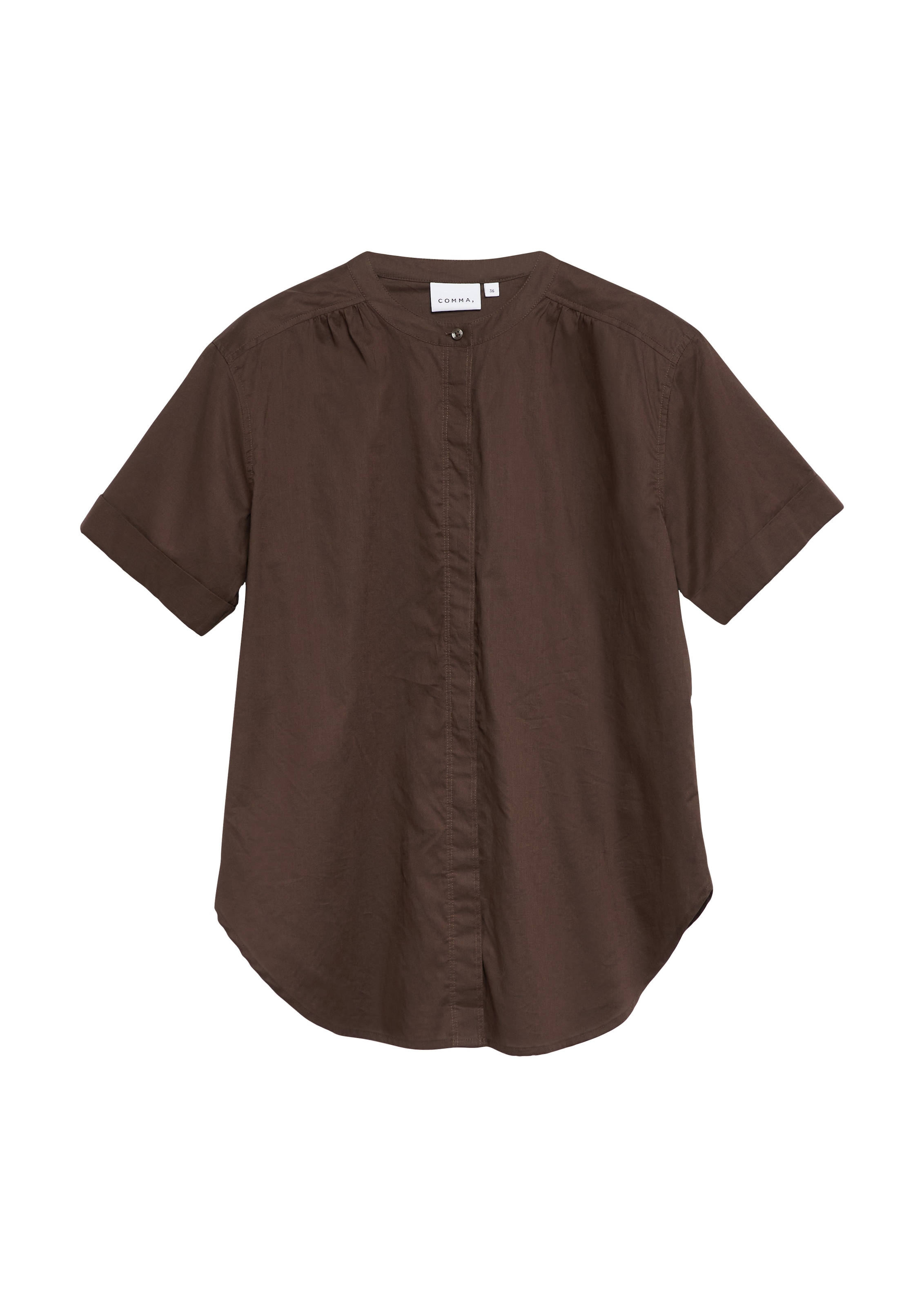 Comma Blouse à manches courtes avec fermeture à 1 bouton