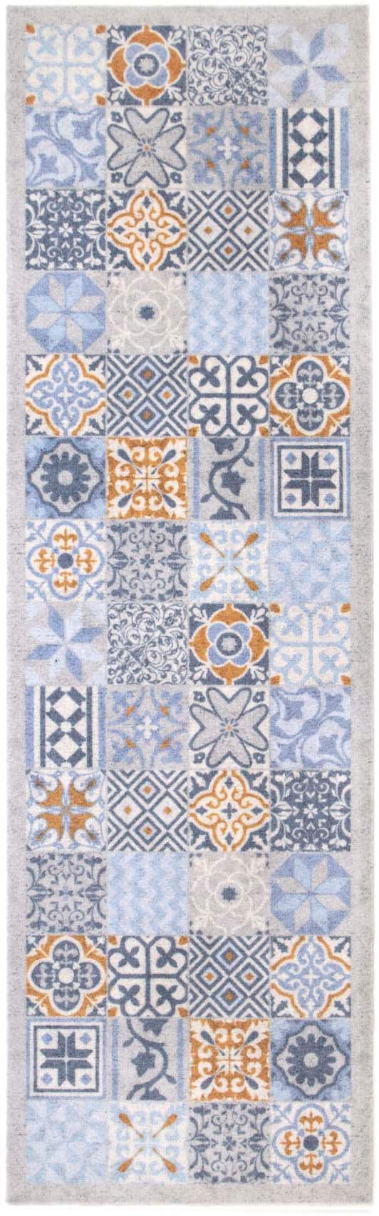 Image of Primaflor-Ideen in Textil Küchenläufer "MOROCCAN TILES, Made in Belgium" rechteckig 6,5 mm Höhe Fliesen Design, Ornamente, 50x150 cm, rutschhemmend, waschbar