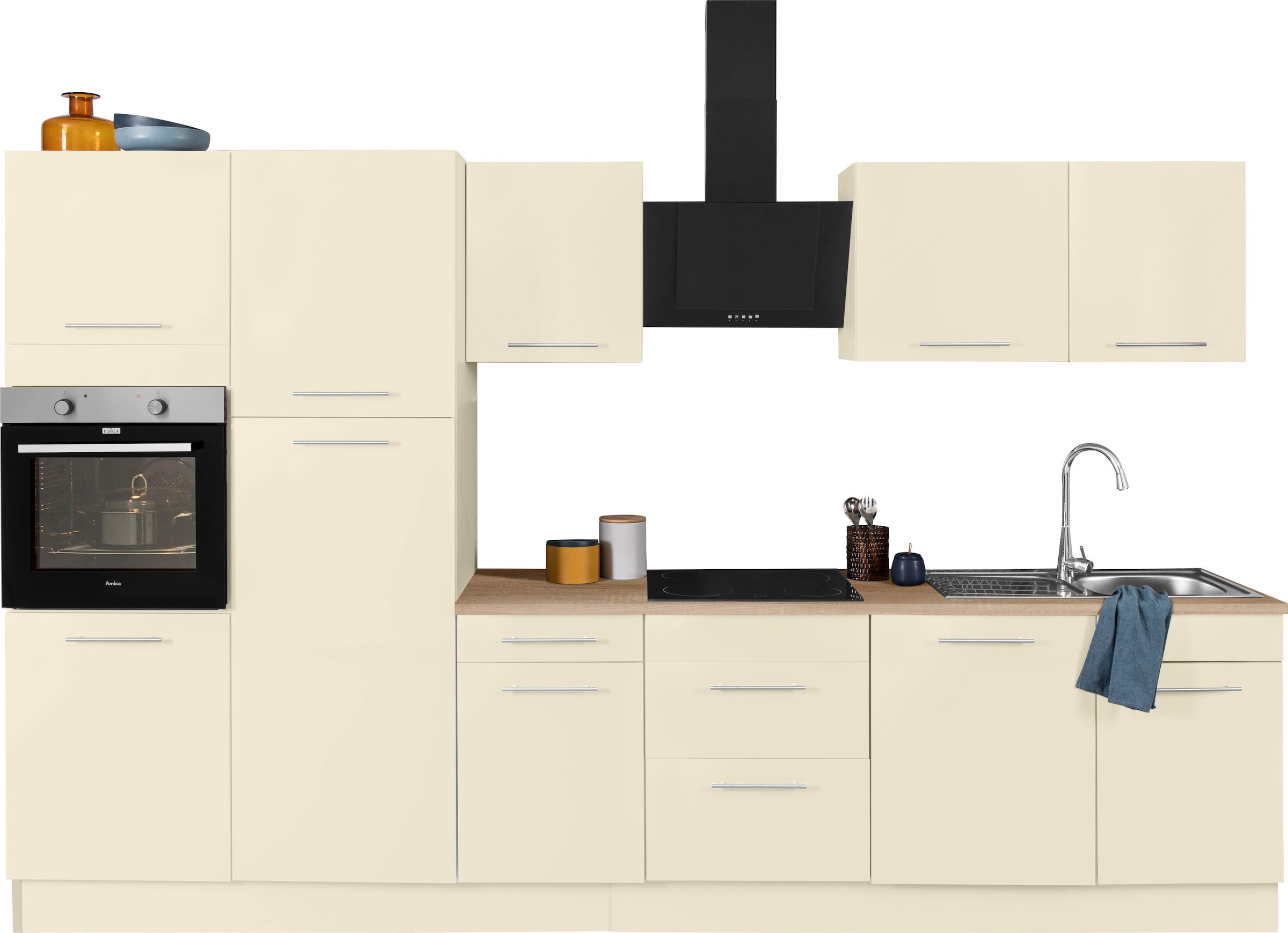 wiho Küchen Küchenzeile »Ela«, Breite 340 cm, Soft-Close-Funktion,  höhenverstellbare Füsse günstig kaufen | Sockelblenden